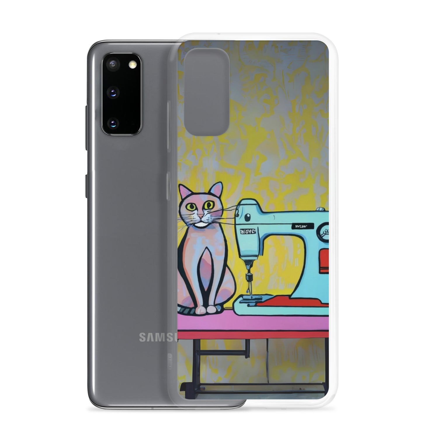 Samsung® Galaxy "Sewing Cats" Clear Phone Case Design – The Perfect Gift for People who Love to Sew