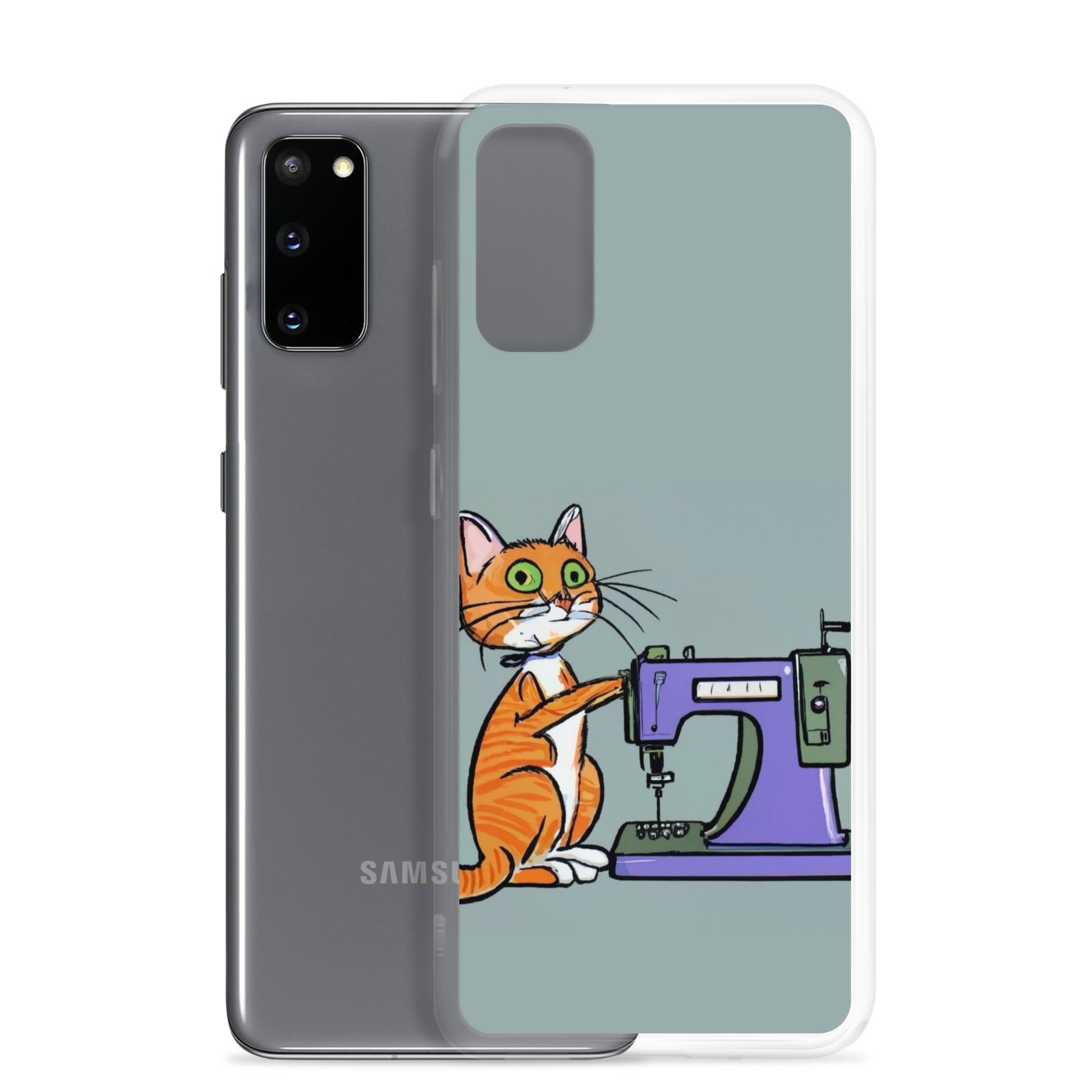 Samsung® Galaxy "Sewing Cats" Clear Phone Case Design – The Perfect Gift for People who Love to Sew