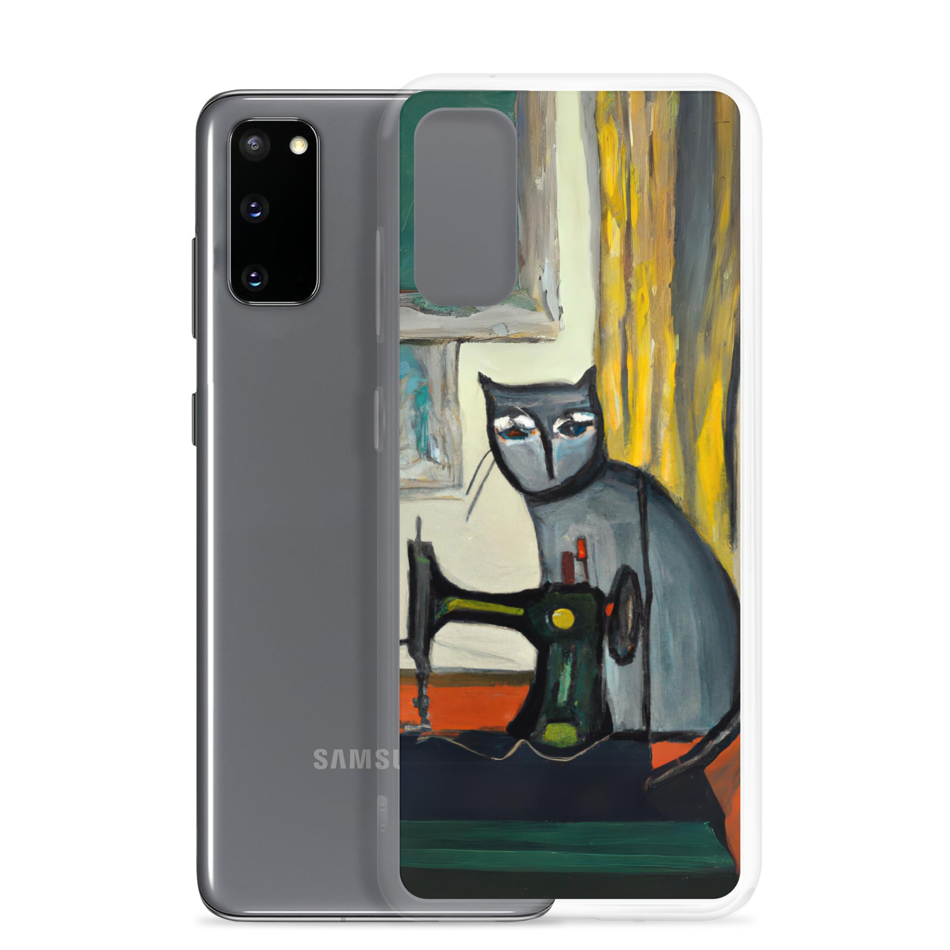 Samsung® Galaxy s20 "Sewing Cats" Clear Phone Case Design – The Perfect Gift for People who Love to Sew