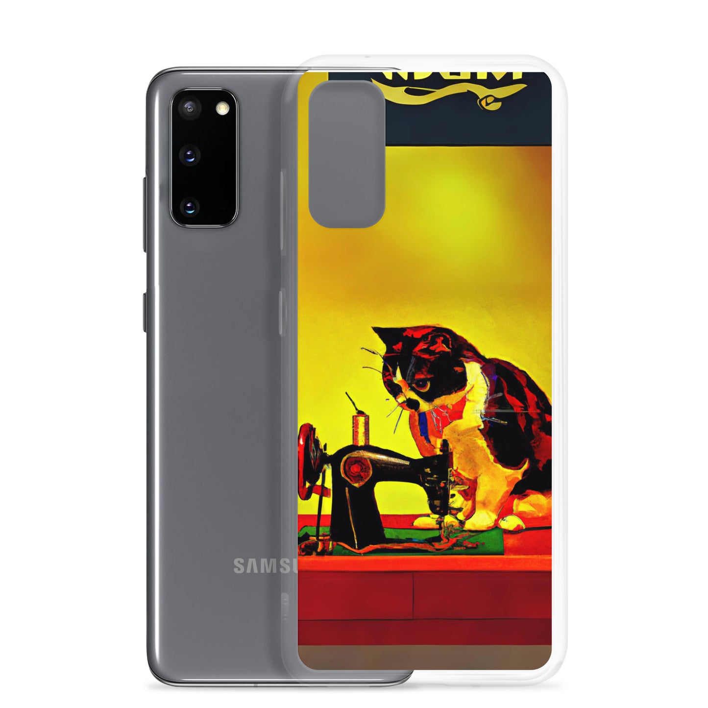 Samsung® Galaxy s20 "Sewing Cats" Clear Phone Case Design – The Perfect Gift for People who Love to Sew