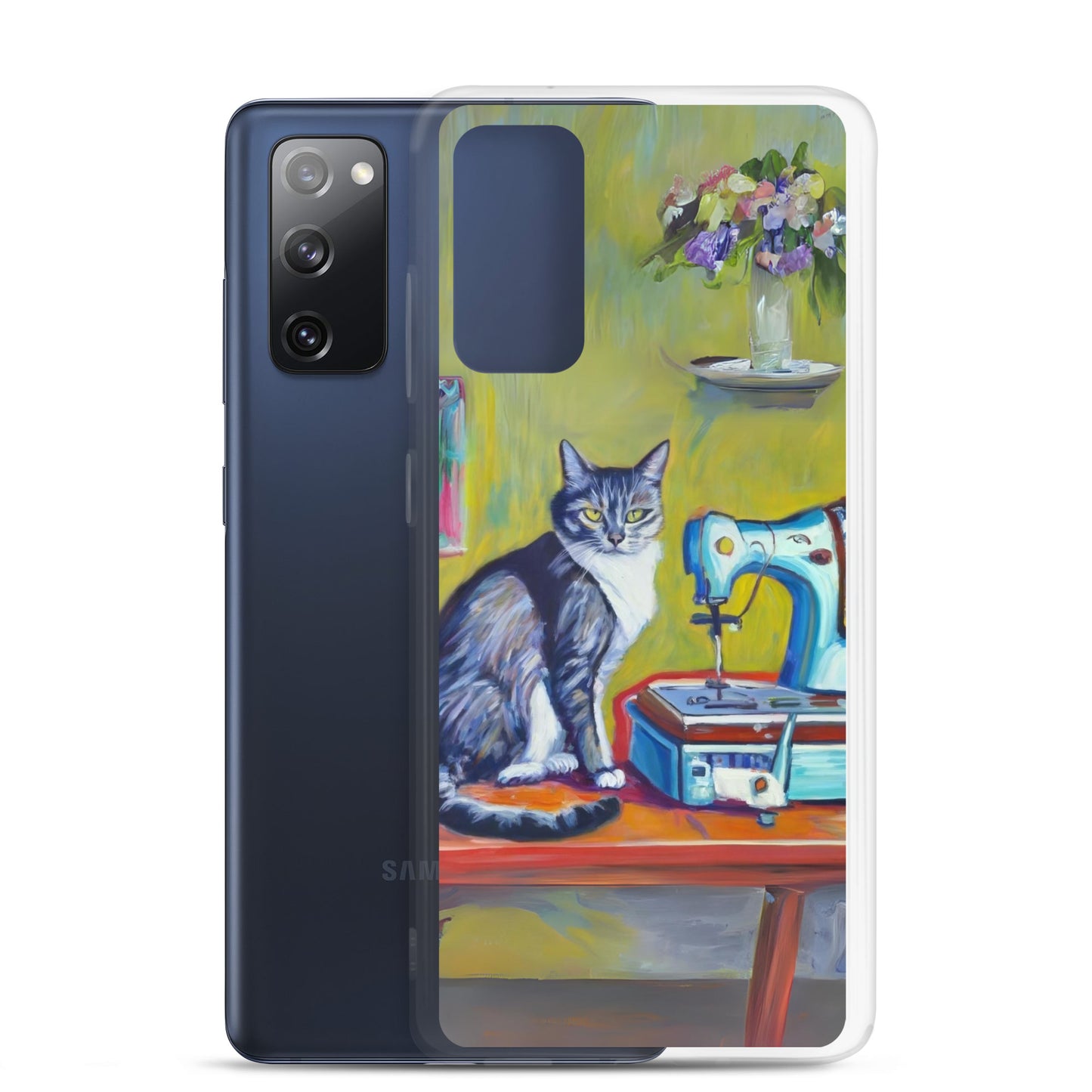 Samsung® Galaxy "Sewing Cats" Clear Phone Case Design – The Perfect Gift for People who Love to Sew