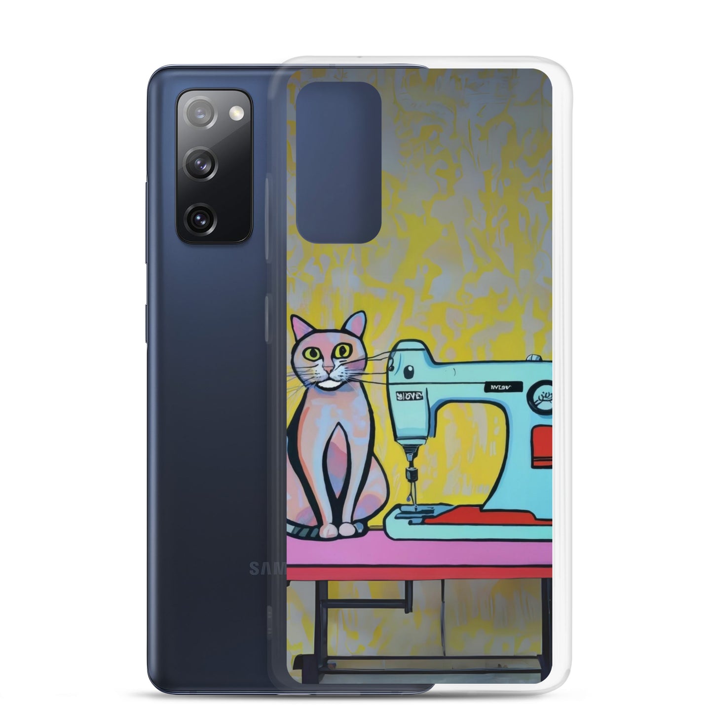 Samsung® Galaxy "Sewing Cats" Clear Phone Case Design – The Perfect Gift for People who Love to Sew