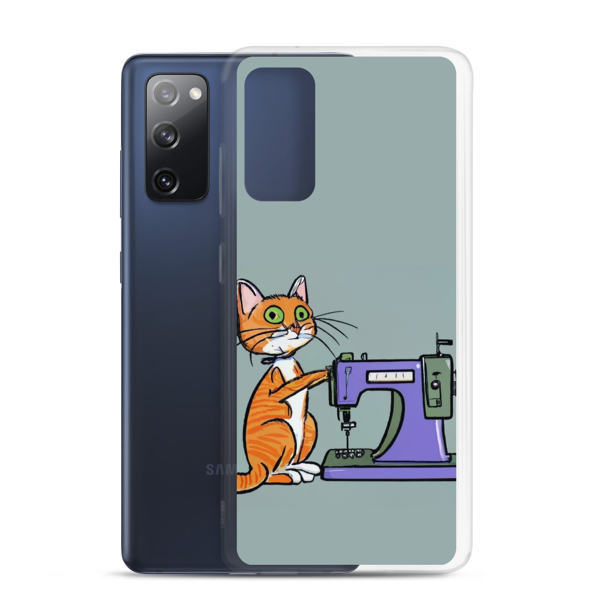 Samsung® Galaxy "Sewing Cats" Clear Phone Case Design – The Perfect Gift for People who Love to Sew