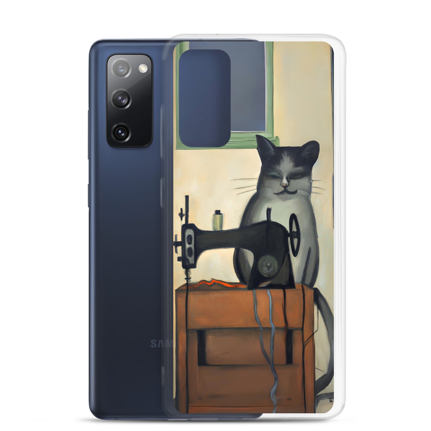 Samsung® Galaxy s20 fe "Sewing Cats" Clear Phone Case Design – The Perfect Gift for People who Love to Sew