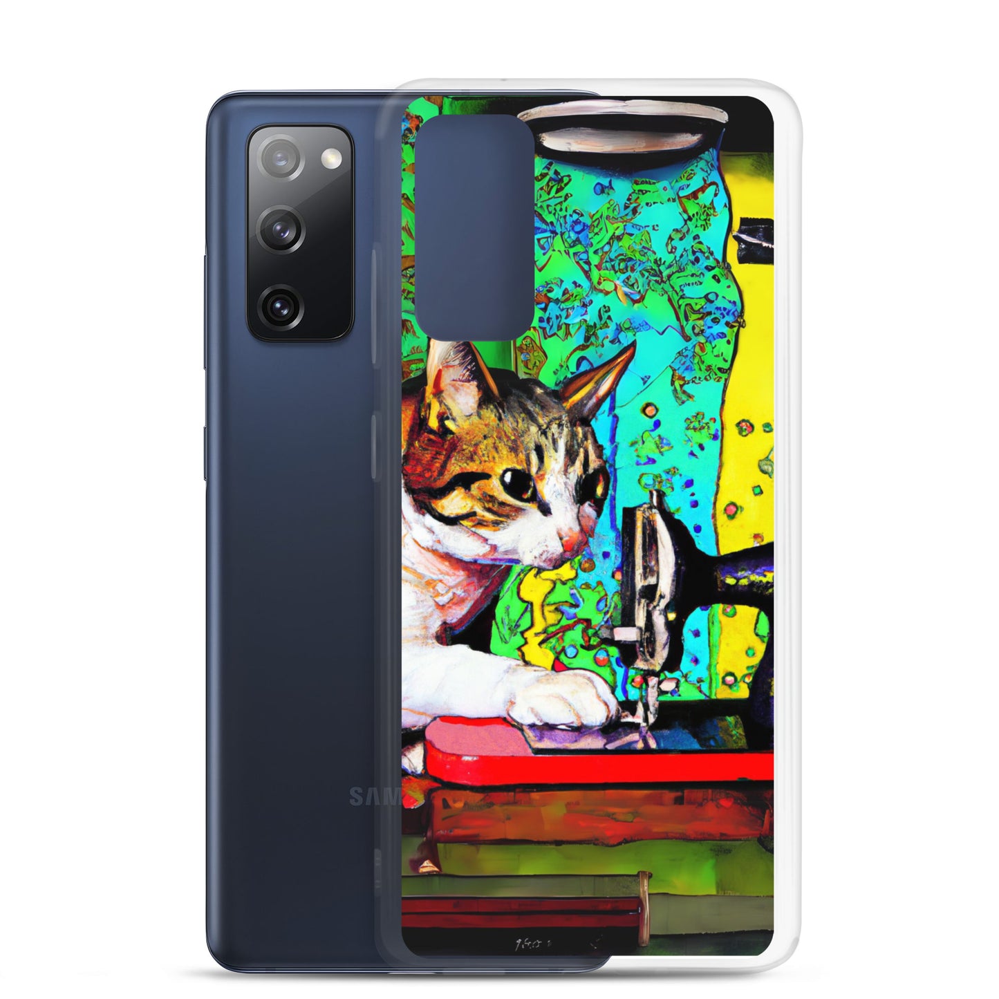 Samsung® Galaxy s20 fe "Sewing Cats" Clear Phone Case Design – The Perfect Gift for People who Love to Sew