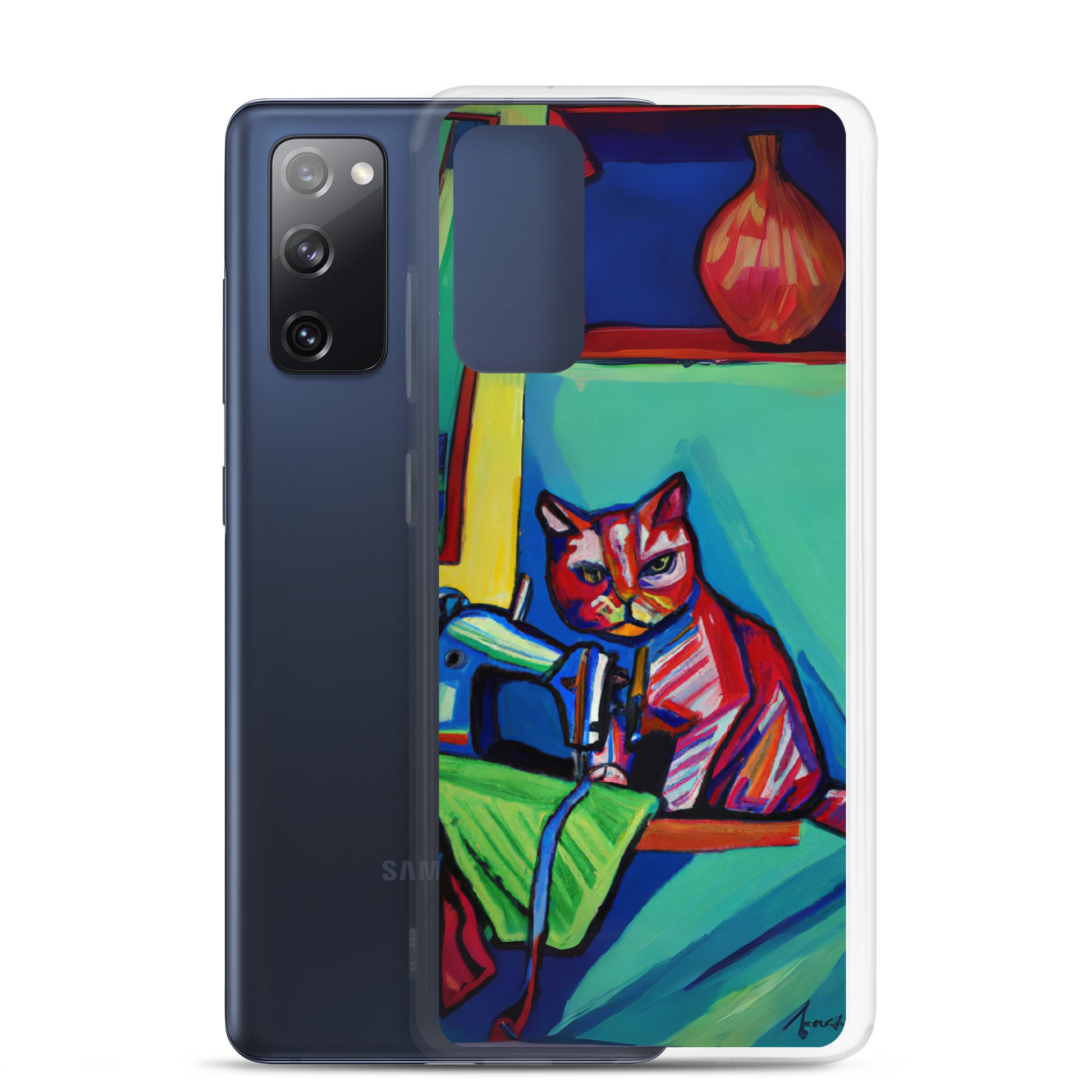 Samsung® Galaxy s20 fe "Sewing Cats" Clear Phone Case Design – The Perfect Gift for People who Love to Sew