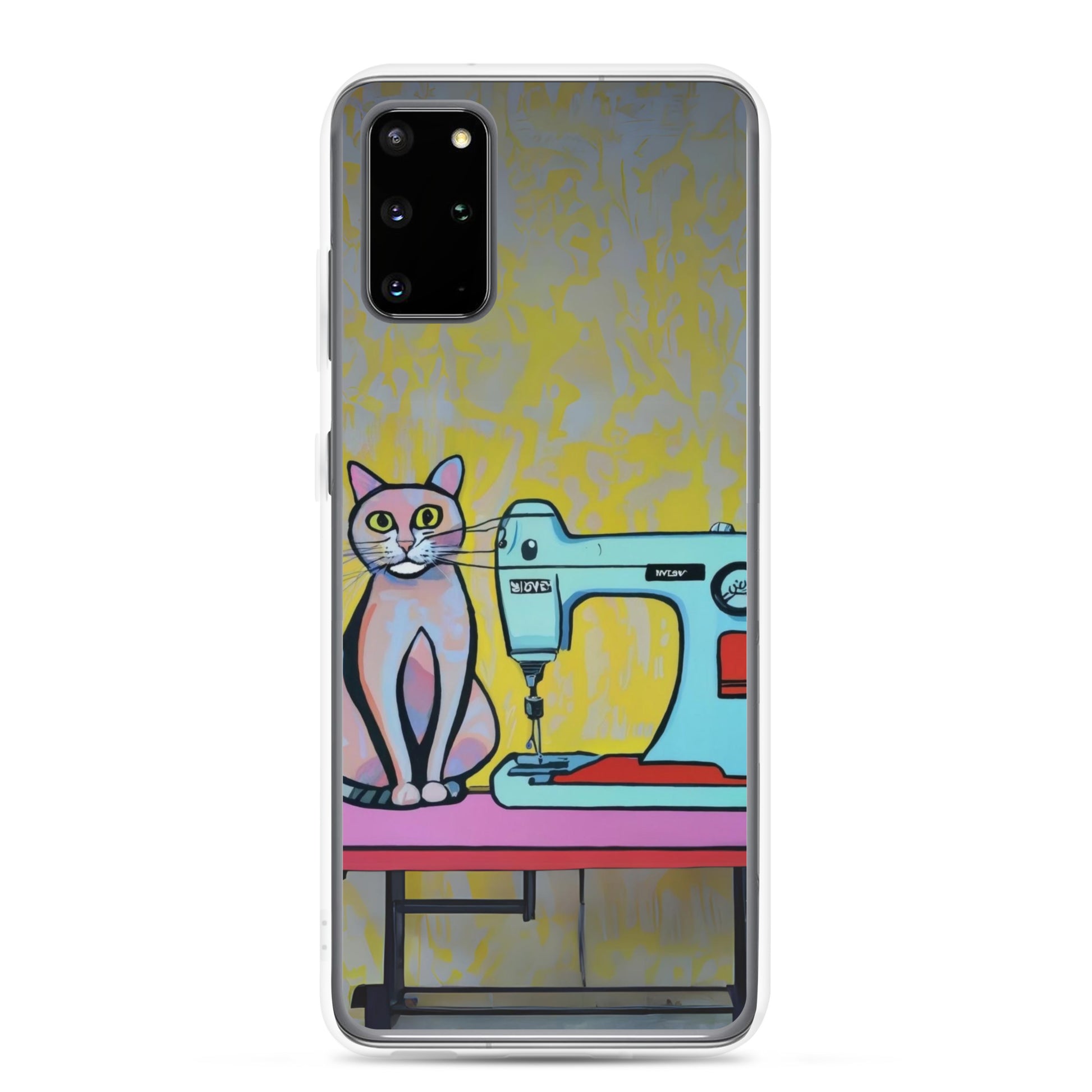 Samsung® Galaxy "Sewing Cats" Clear Phone Case Design – The Perfect Gift for People who Love to Sew