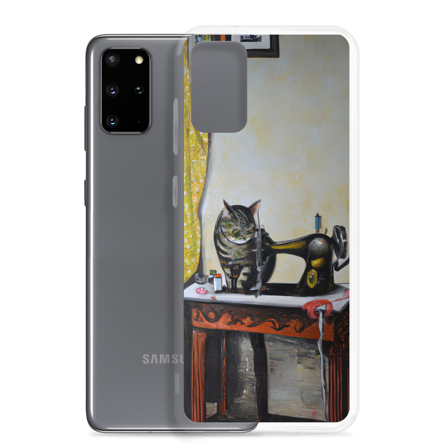 Samsung® Galaxy "Sewing Cats" Clear Phone Case Design – The Perfect Gift for People who Love to Sew