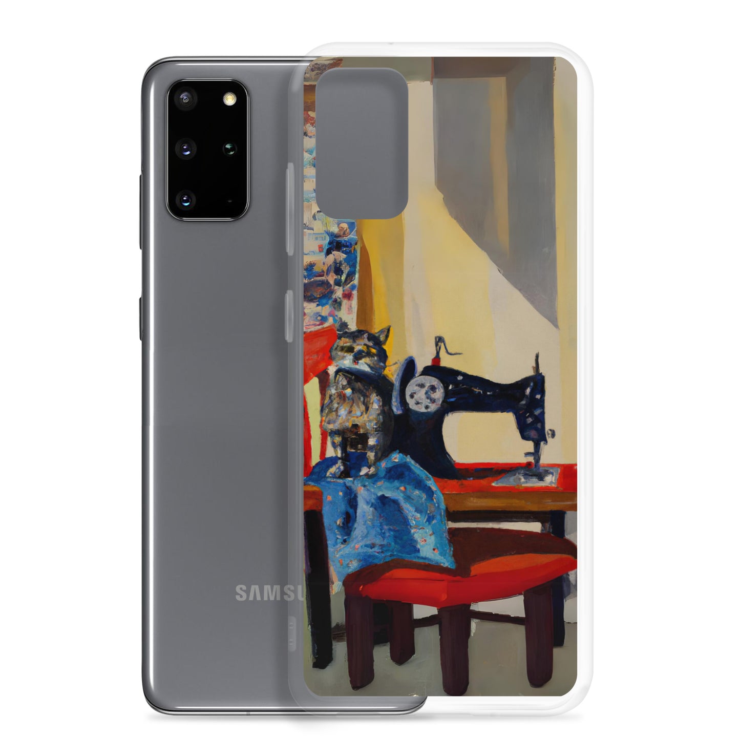 Samsung® Galaxy "Sewing Cats" Clear Phone Case Design – The Perfect Gift for People who Love to Sew