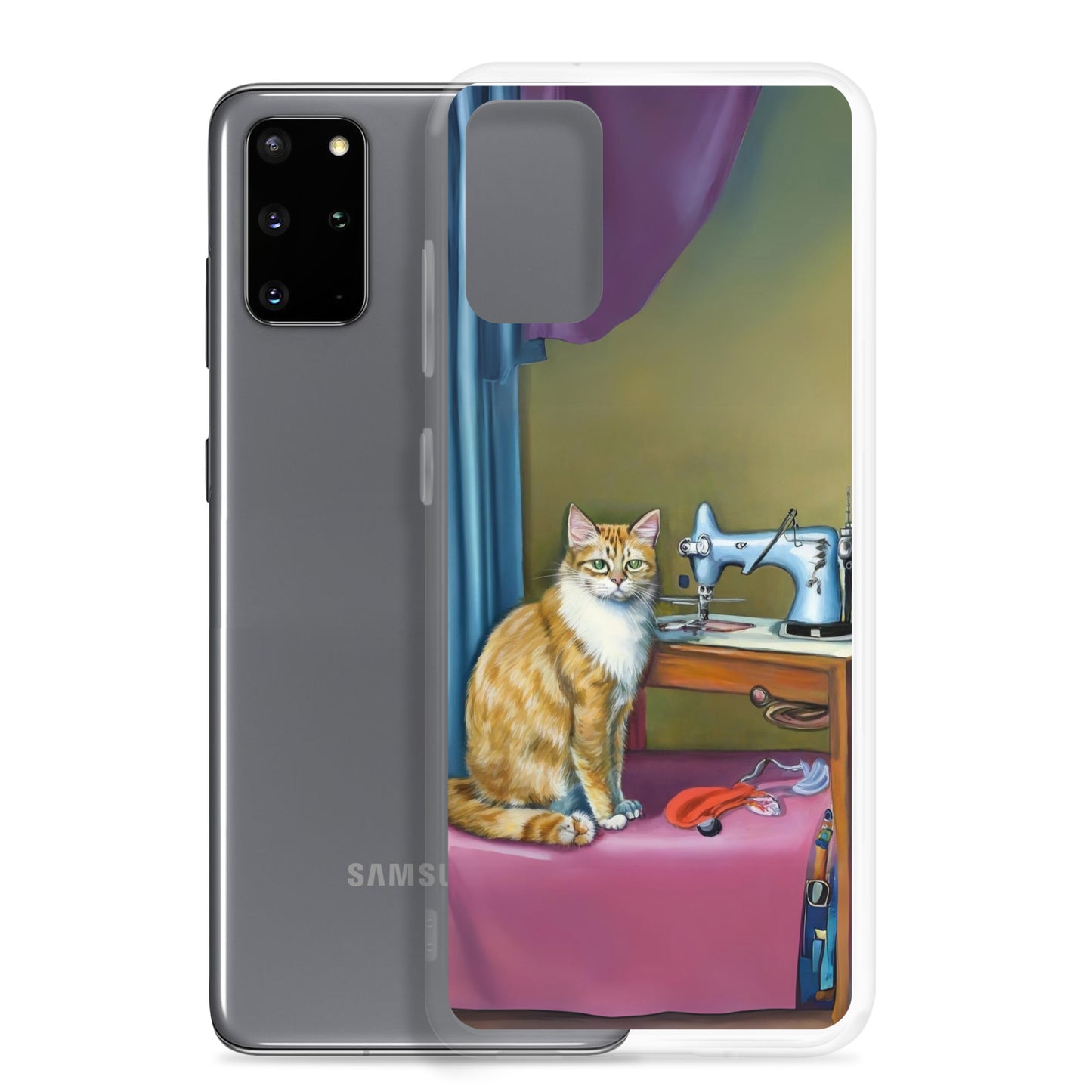 Samsung® Galaxy "Sewing Cats" Clear Phone Case Design – The Perfect Gift for People who Love to Sew