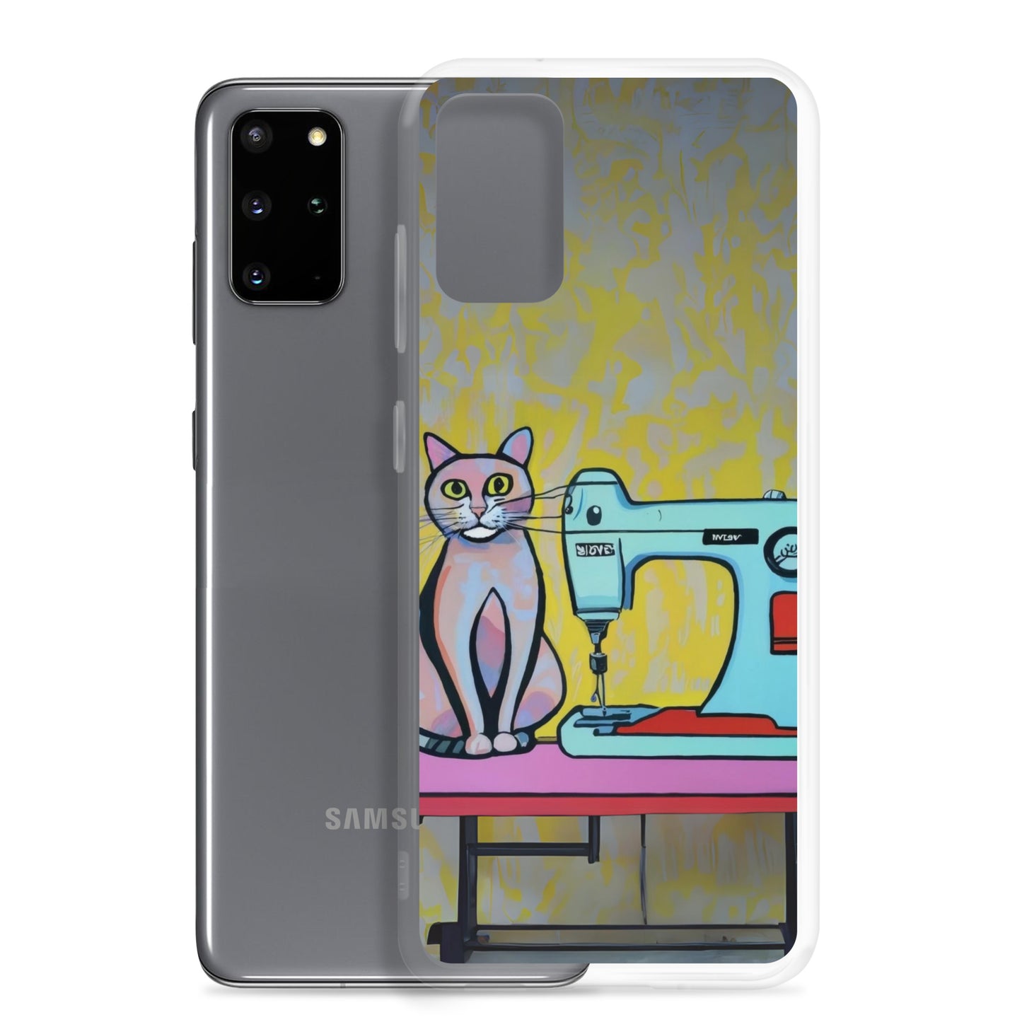 Samsung® Galaxy "Sewing Cats" Clear Phone Case Design – The Perfect Gift for People who Love to Sew