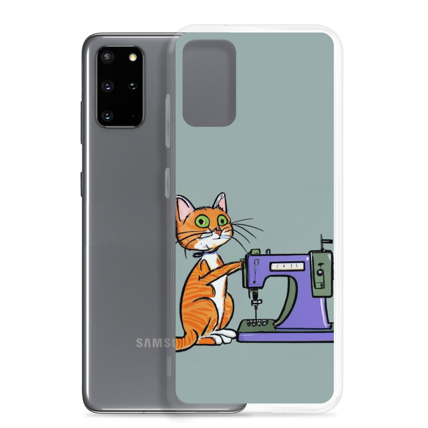 Samsung® Galaxy "Sewing Cats" Clear Phone Case Design – The Perfect Gift for People who Love to Sew