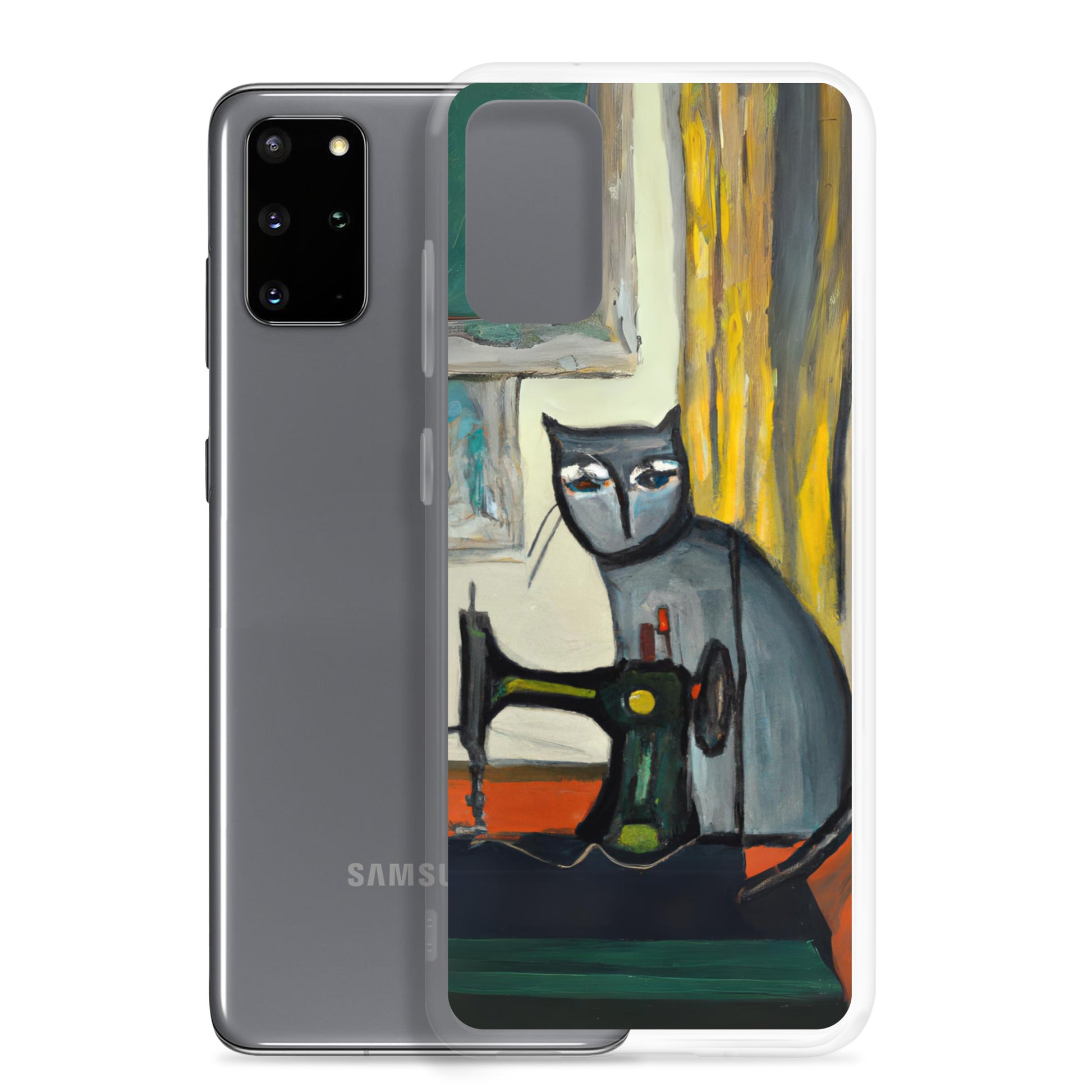 Samsung® Galaxy s20 plus "Sewing Cats" Clear Phone Case Design – The Perfect Gift for People who Love to Sew