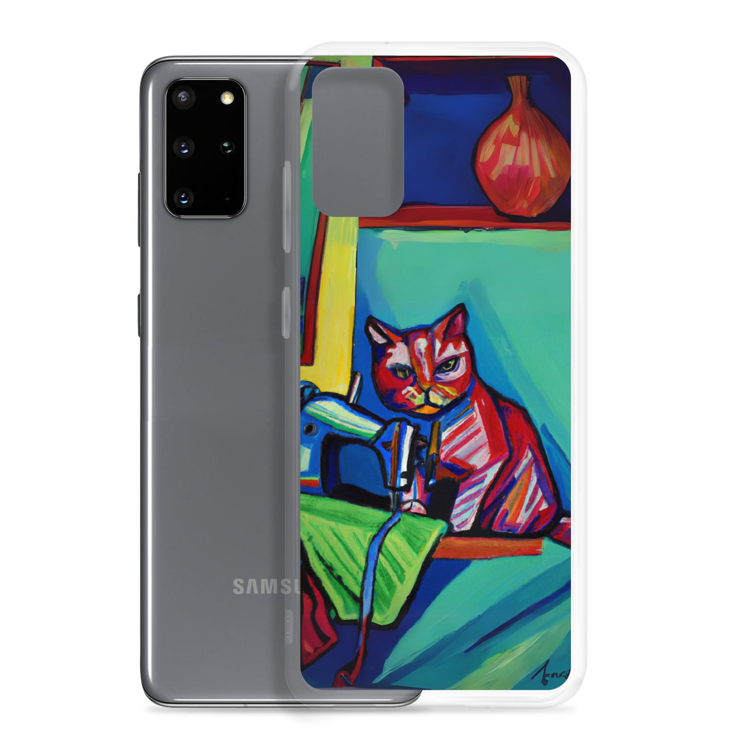 Samsung® Galaxy s20 plus "Sewing Cats" Clear Phone Case Design – The Perfect Gift for People who Love to Sew