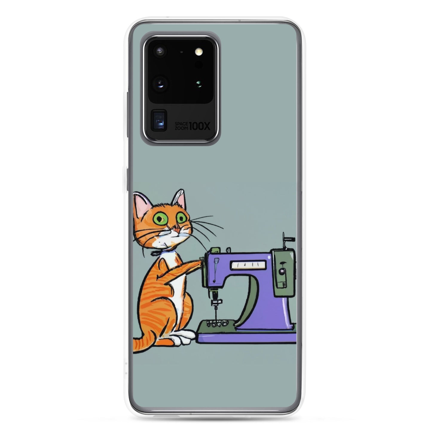 Samsung® Galaxy "Sewing Cats" Clear Phone Case Design – The Perfect Gift for People who Love to Sew