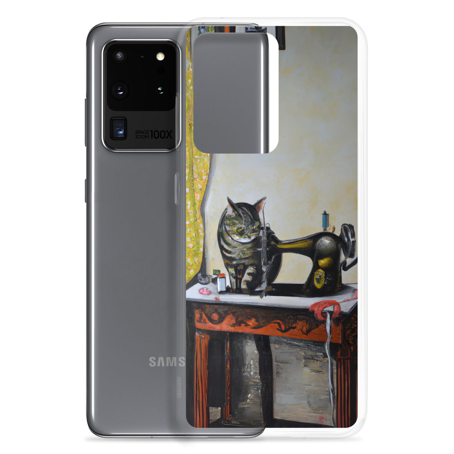 Samsung® Galaxy "Sewing Cats" Clear Phone Case Design – The Perfect Gift for People who Love to Sew