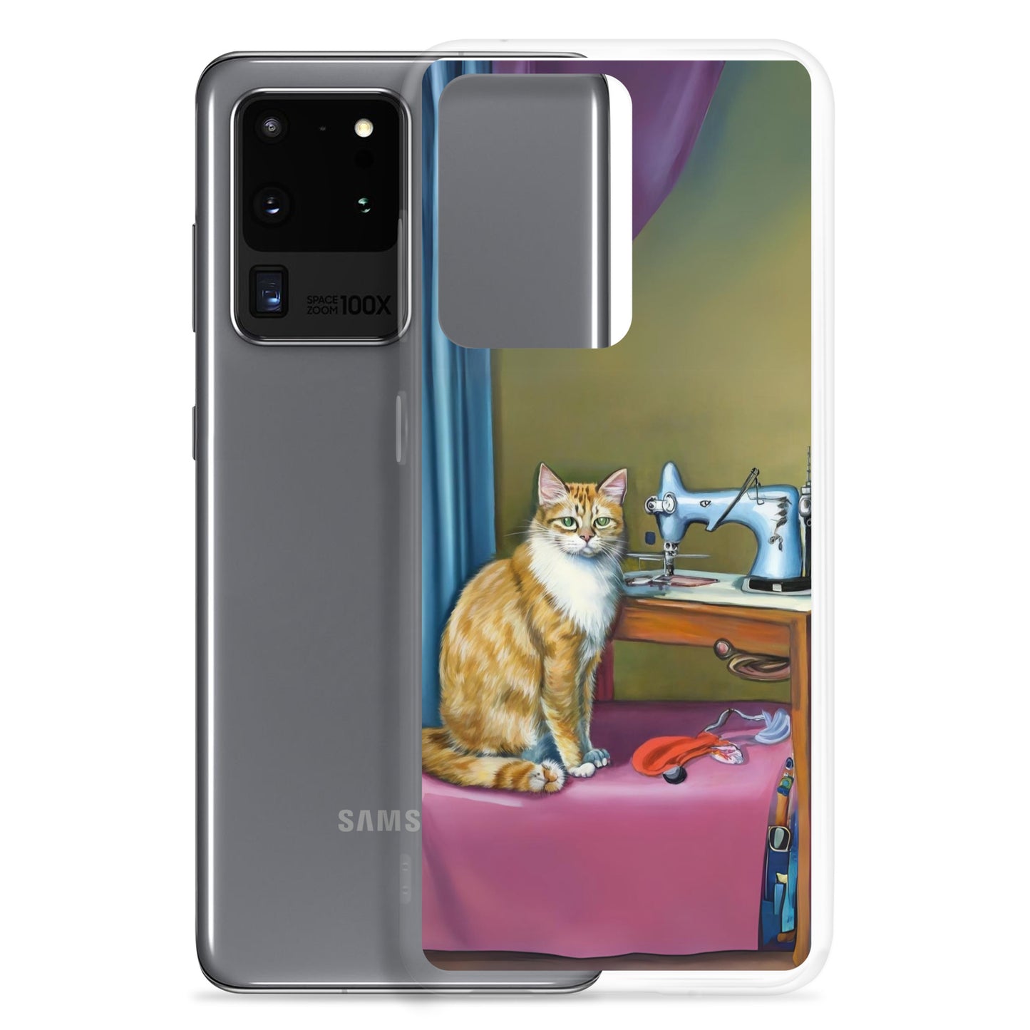 Samsung® Galaxy "Sewing Cats" Clear Phone Case Design – The Perfect Gift for People who Love to Sew