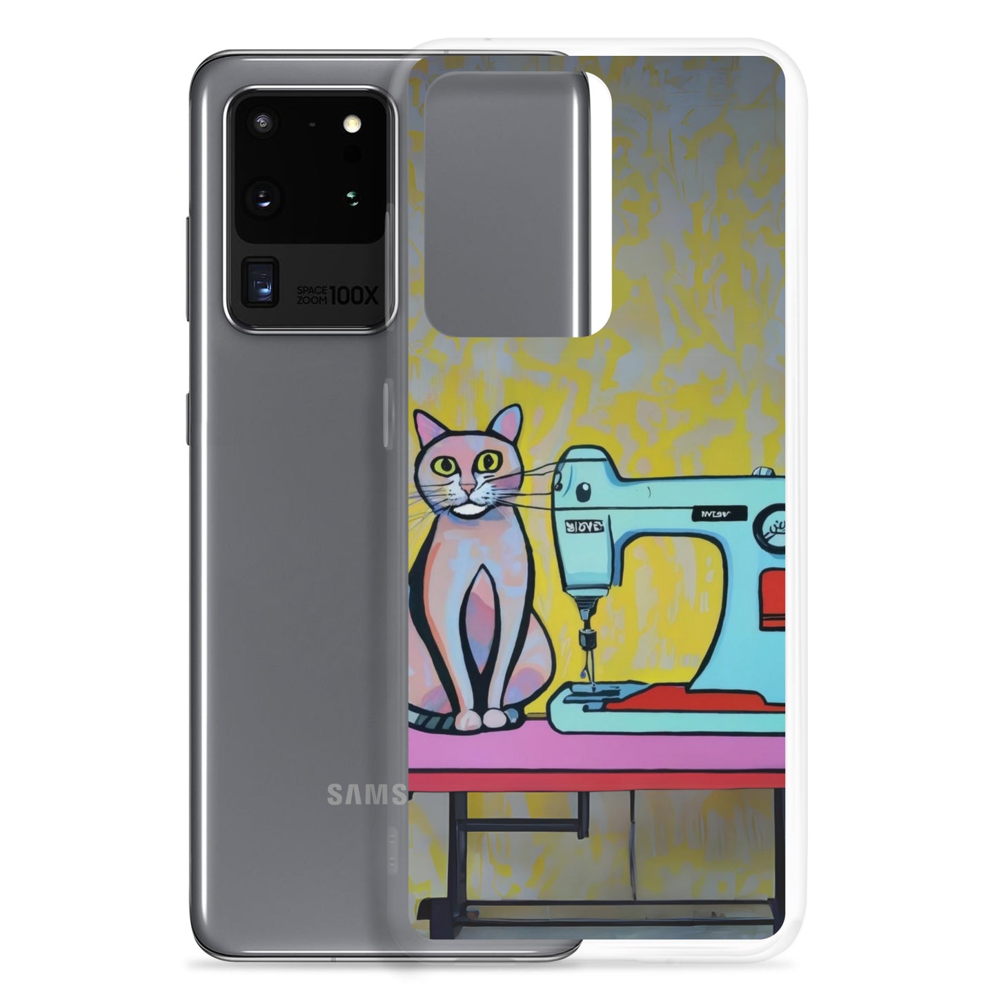 Samsung® Galaxy "Sewing Cats" Clear Phone Case Design – The Perfect Gift for People who Love to Sew