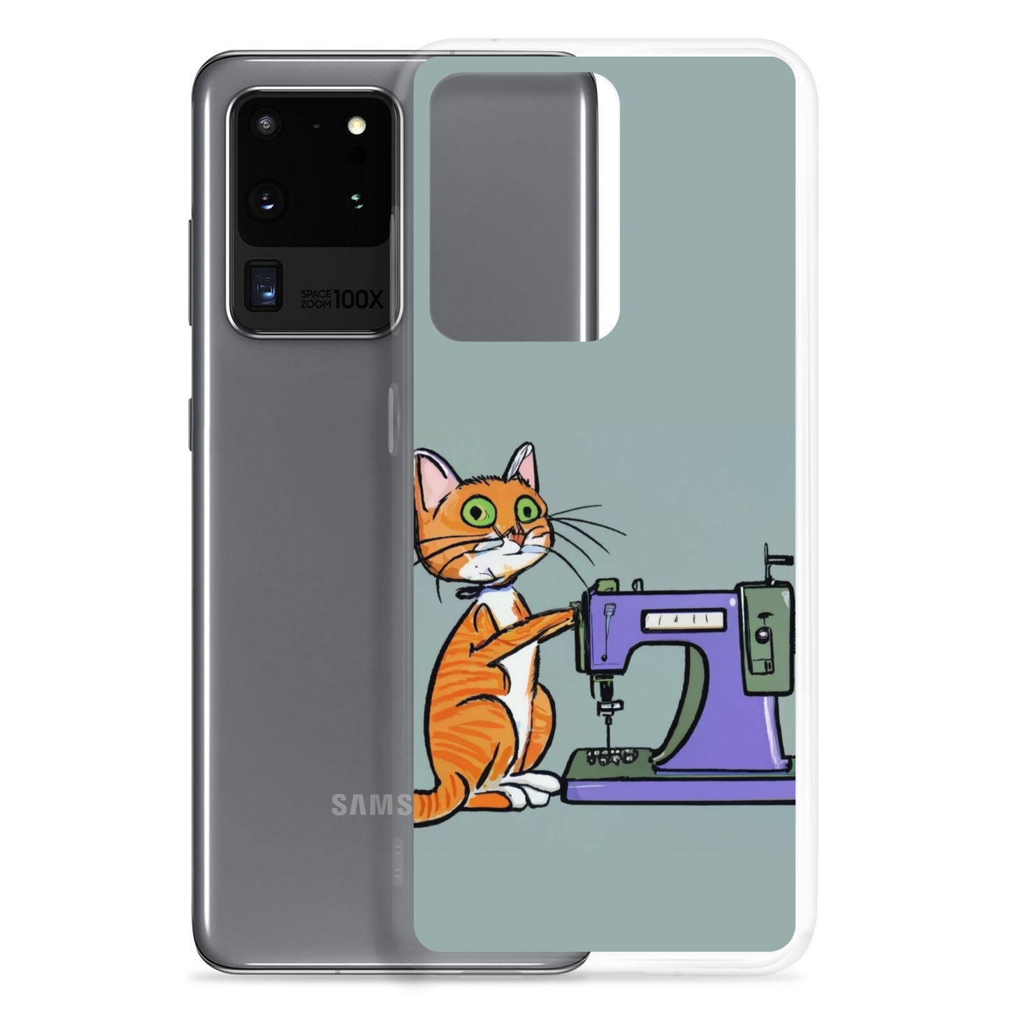 Samsung® Galaxy "Sewing Cats" Clear Phone Case Design – The Perfect Gift for People who Love to Sew