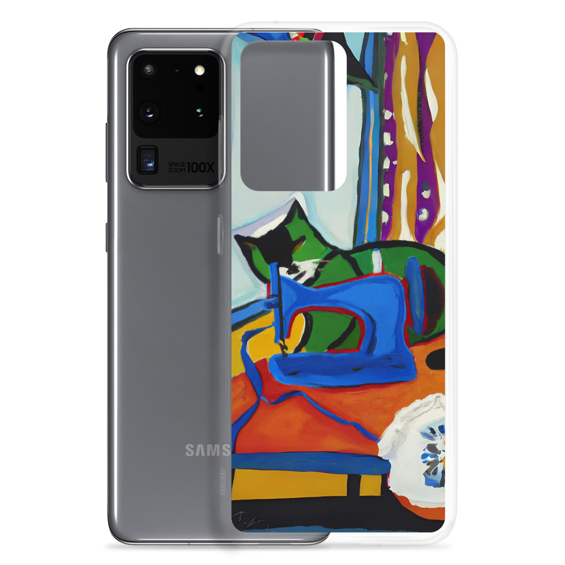 Samsung® Galaxy "Sewing Cats" Clear Phone Case Design – The Perfect Gift for People who Love to Sew