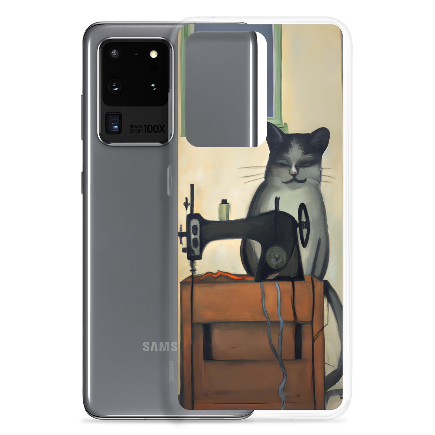 Samsung® Galaxy s20 ultra "Sewing Cats" Clear Phone Case Design – The Perfect Gift for People who Love to Sew