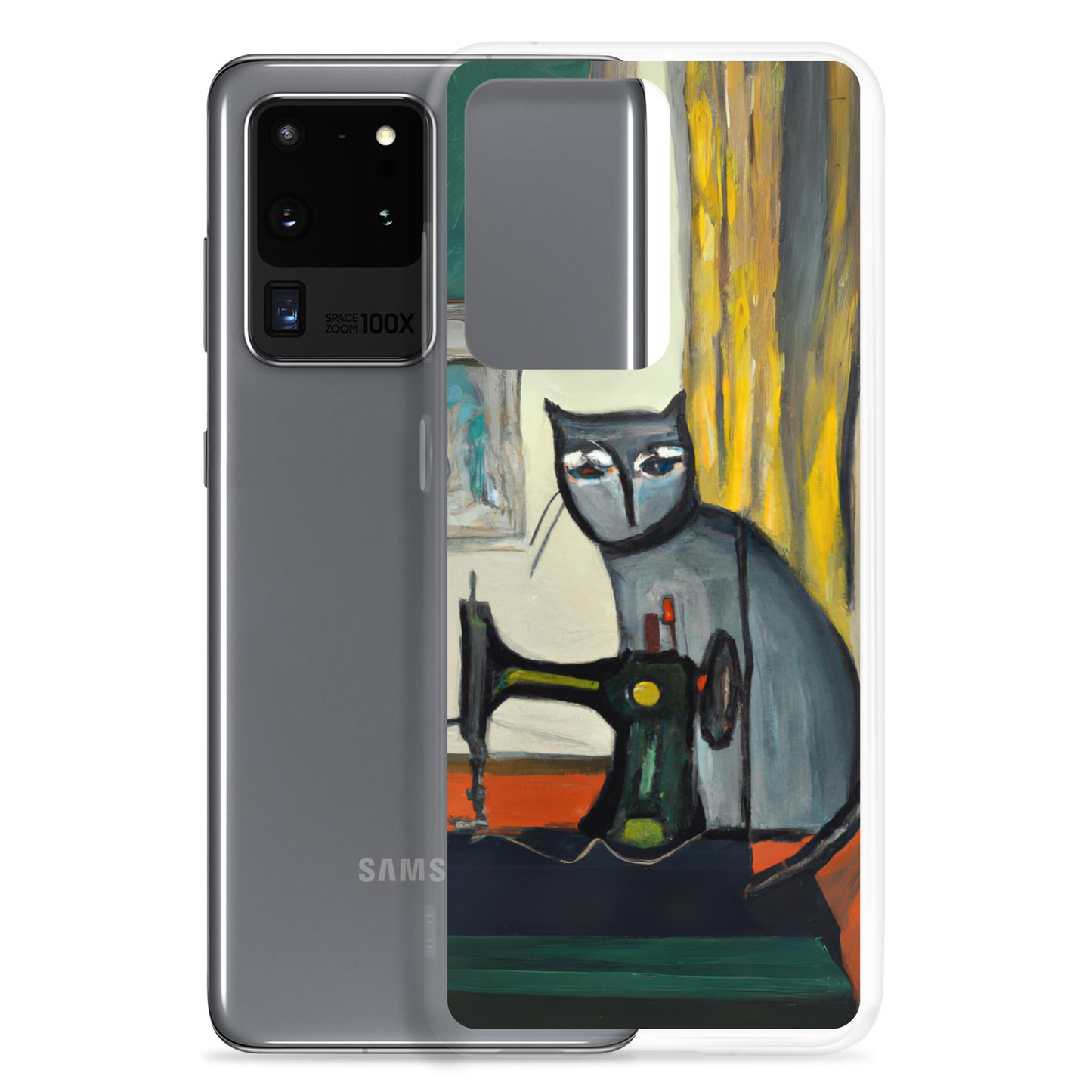 Samsung® Galaxy s20 ultra "Sewing Cats" Clear Phone Case Design – The Perfect Gift for People who Love to Sew