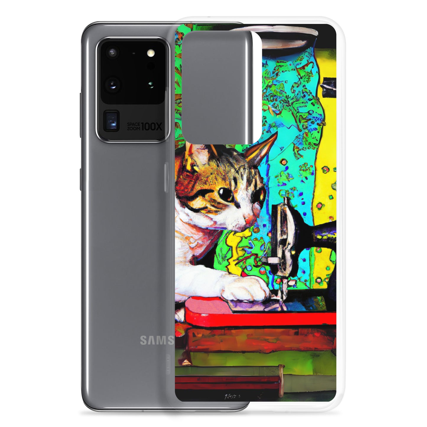 Samsung® Galaxy s20 ultra "Sewing Cats" Clear Phone Case Design – The Perfect Gift for People who Love to Sew