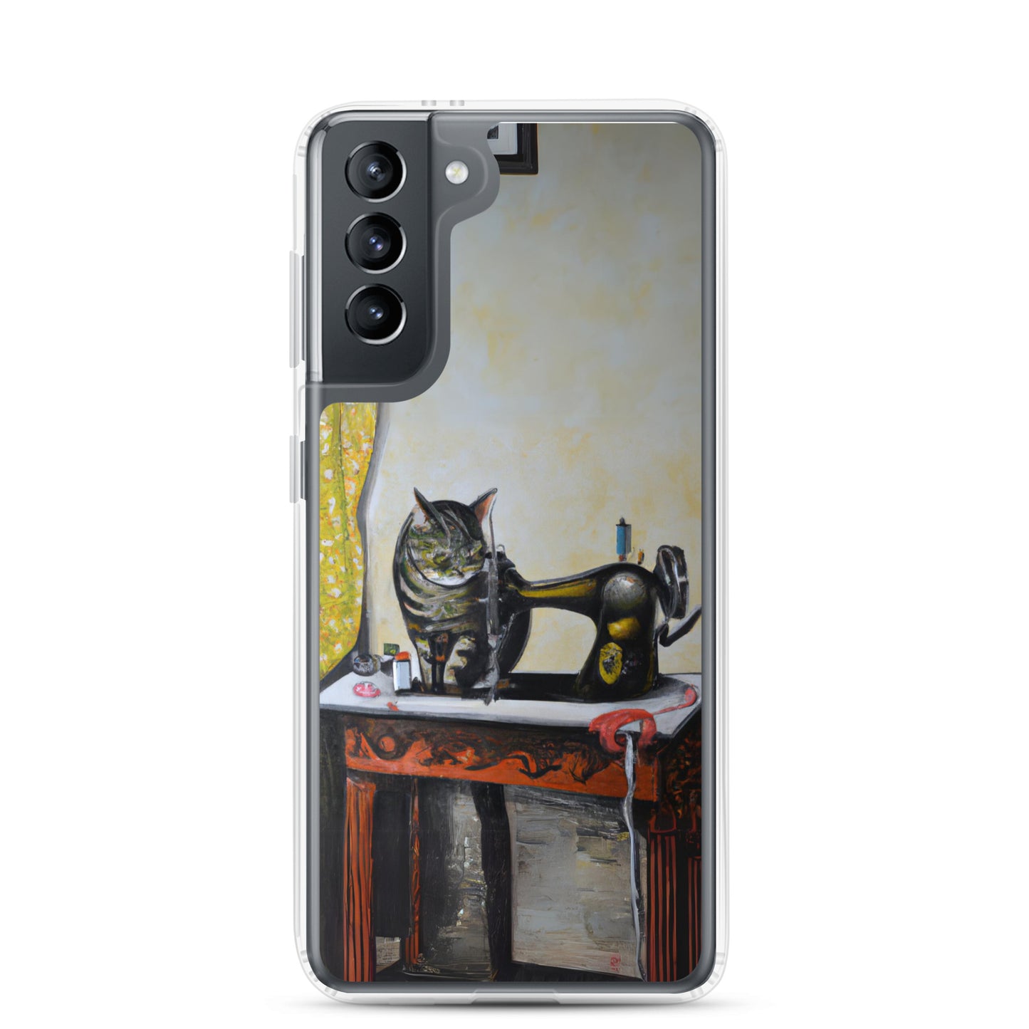 Samsung® Galaxy "Sewing Cats" Clear Phone Case Design – The Perfect Gift for People who Love to Sew