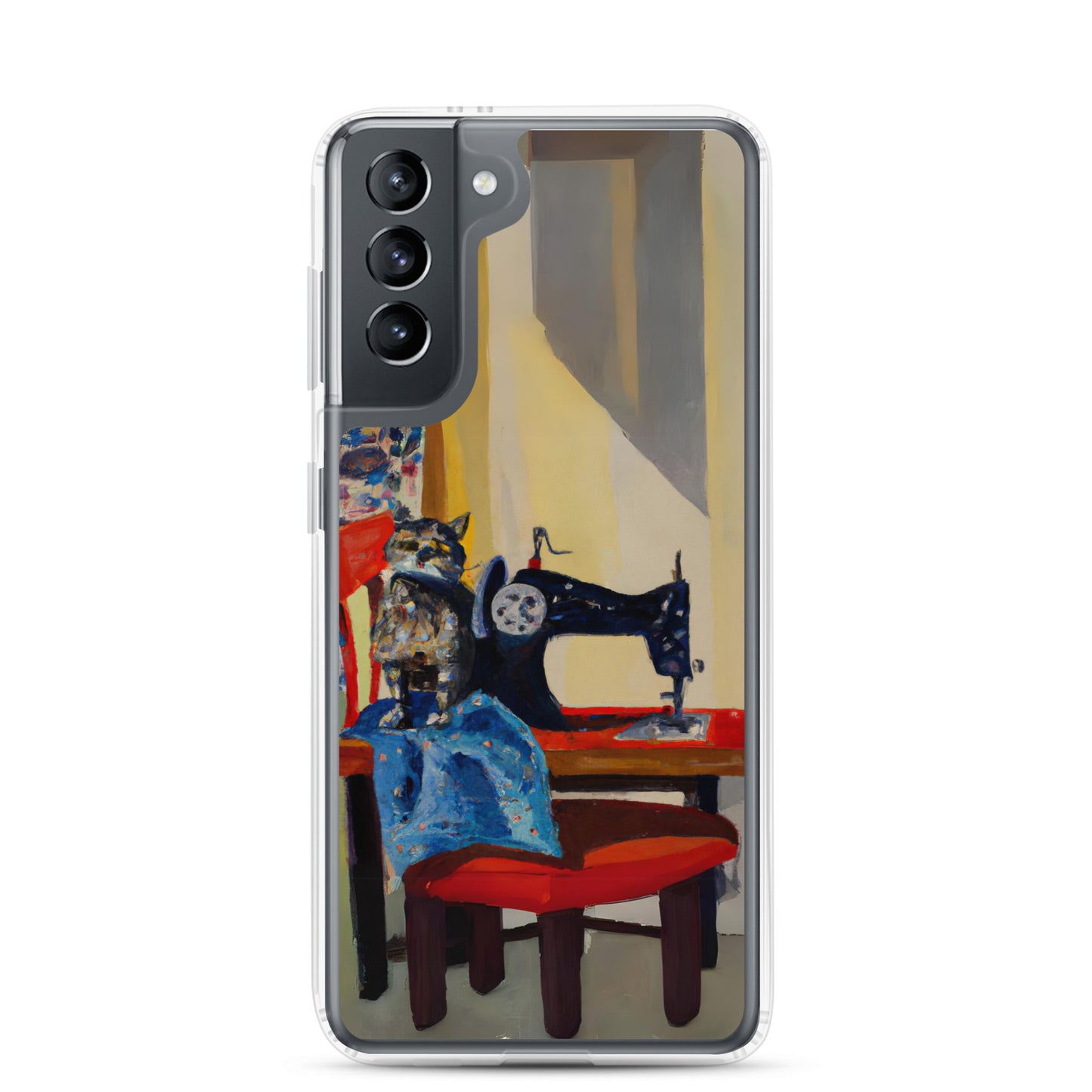 Samsung® Galaxy "Sewing Cats" Clear Phone Case Design – The Perfect Gift for People who Love to Sew