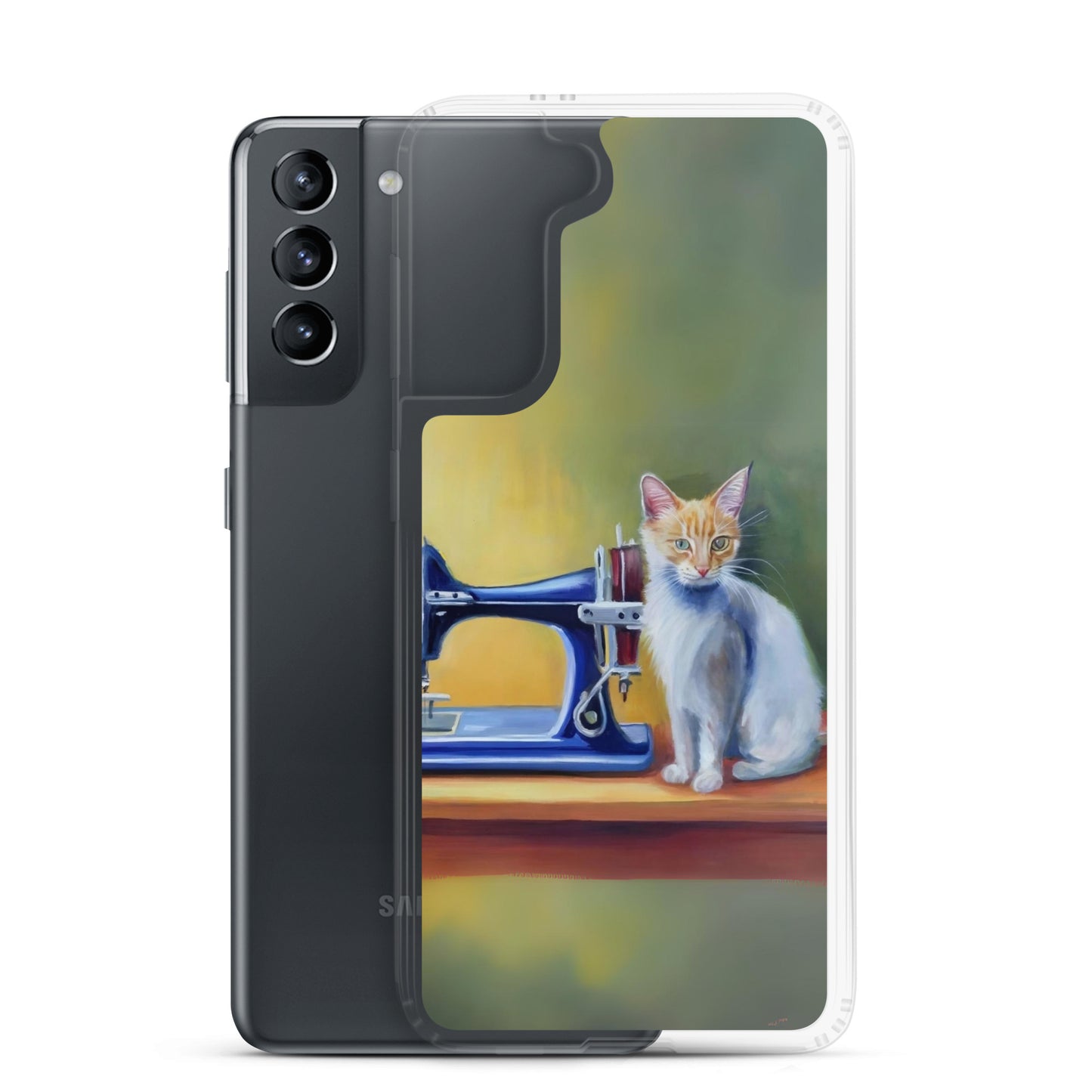 Samsung® Galaxy "Sewing Cats" Clear Phone Case Design – The Perfect Gift for People who Love to Sew