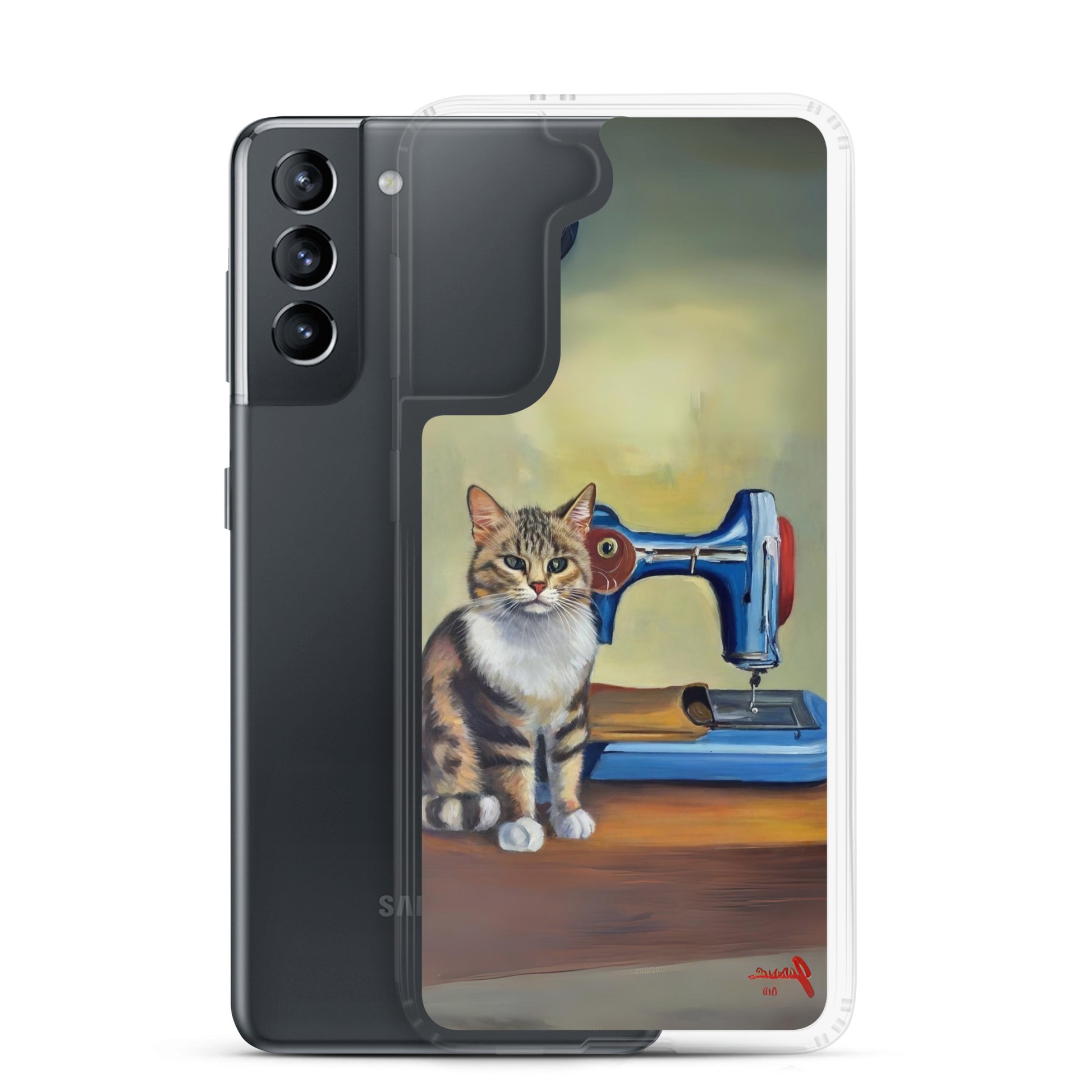 Samsung® Galaxy "Sewing Cats" Clear Phone Case Design – The Perfect Gift for People who Love to Sew