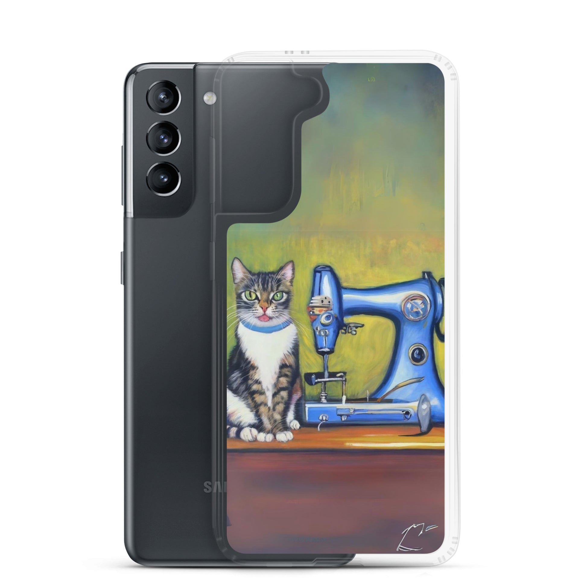 Samsung® Galaxy "Sewing Cats" Clear Phone Case Design – The Perfect Gift for People who Love to Sew