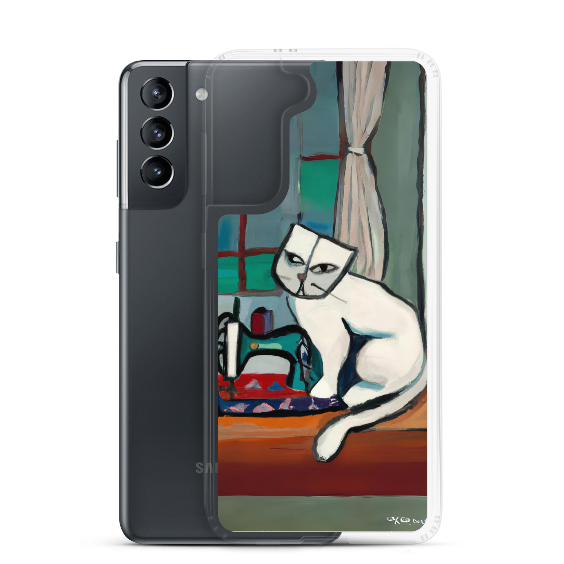 Samsung® Galaxy "Sewing Cats" Clear Phone Case Design – The Perfect Gift for People who Love to Sew