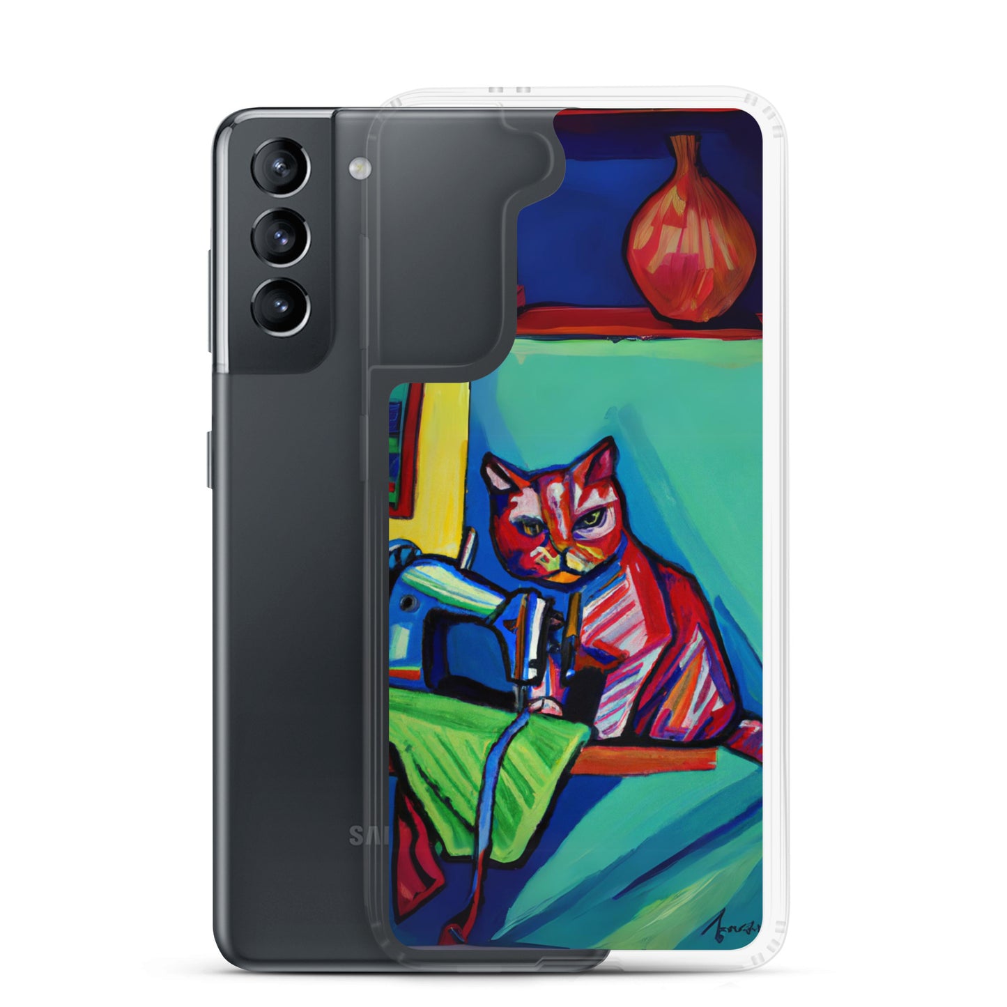 Samsung® Galaxy s201 "Sewing Cats" Clear Phone Case Design – The Perfect Gift for People who Love to Sew