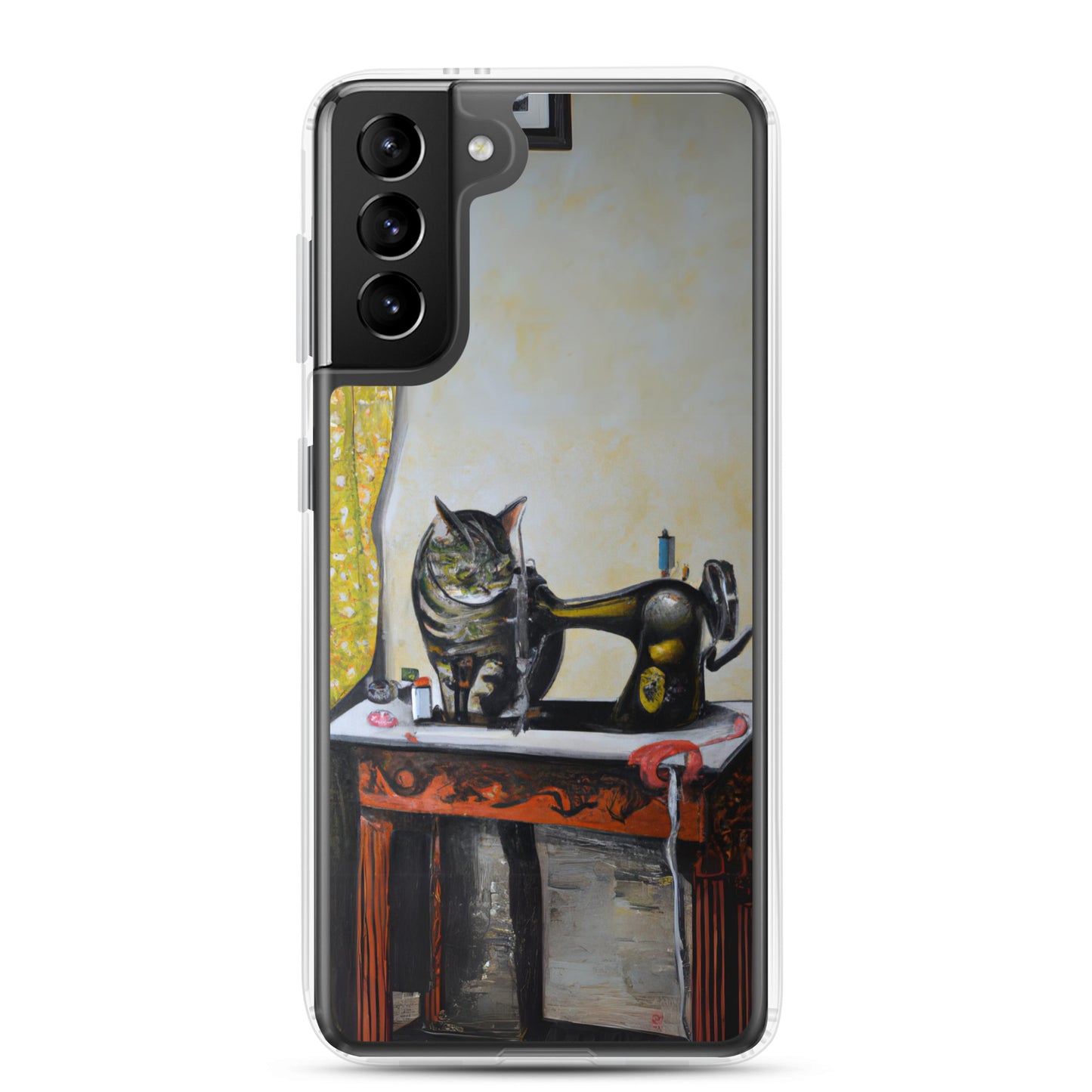 Samsung® Galaxy "Sewing Cats" Clear Phone Case Design – The Perfect Gift for People who Love to Sew