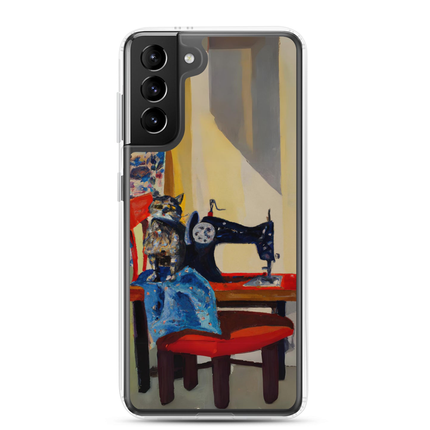 Samsung® Galaxy "Sewing Cats" Clear Phone Case Design – The Perfect Gift for People who Love to Sew