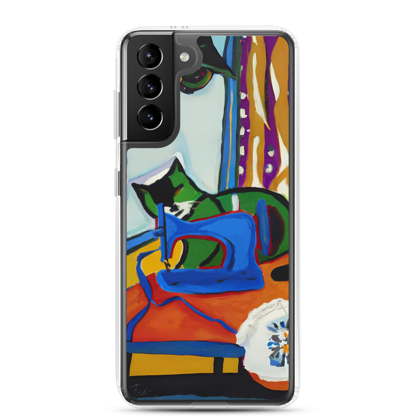 Samsung® Galaxy "Sewing Cats" Clear Phone Case Design – The Perfect Gift for People who Love to Sew