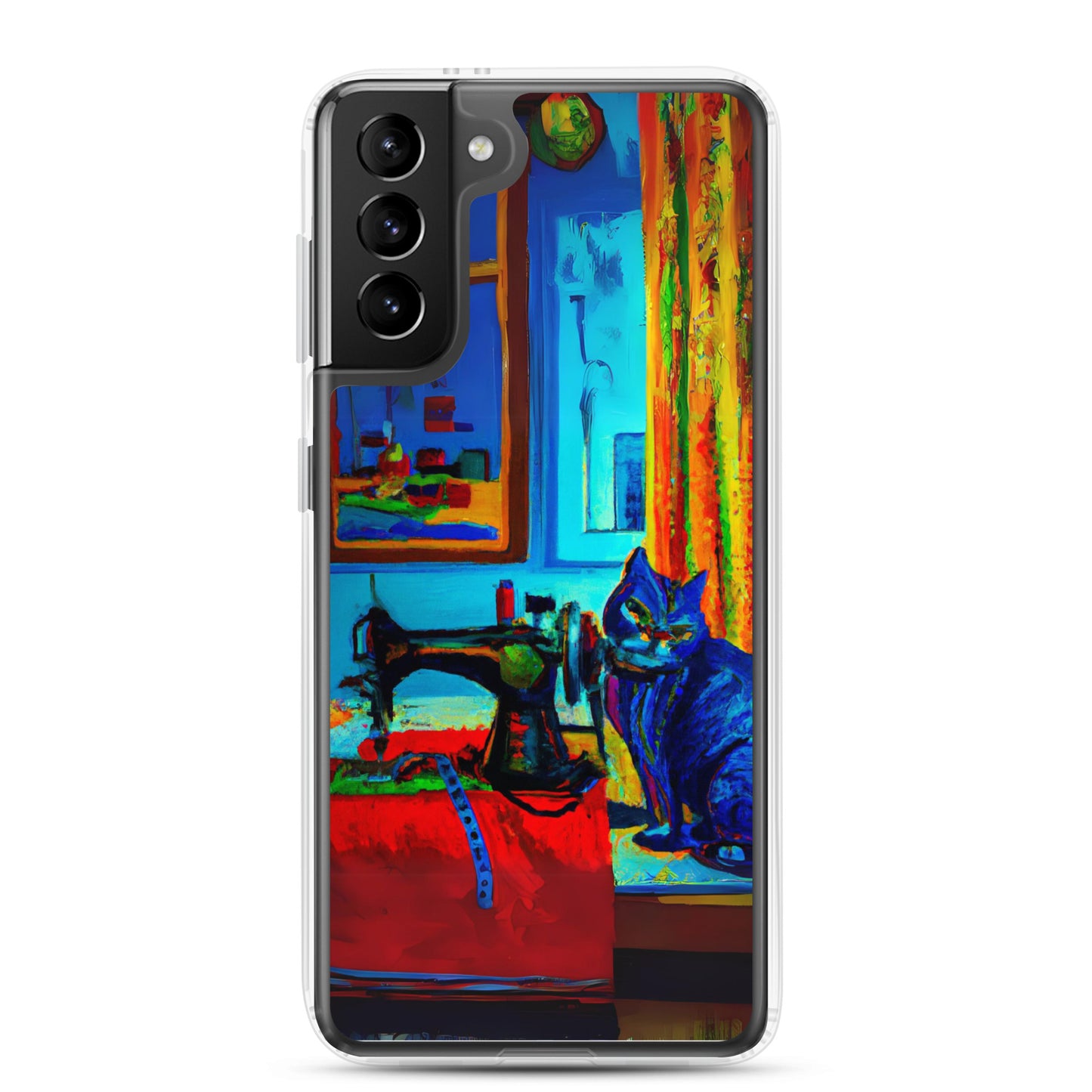 Samsung® Galaxy s21 plus "Sewing Cats" Clear Phone Case Design – The Perfect Gift for People who Love to Sew