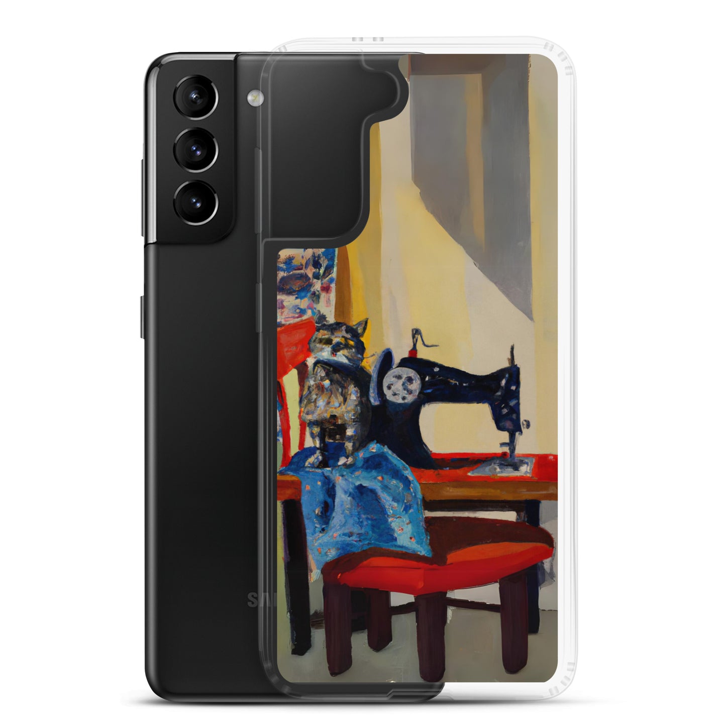 Samsung® Galaxy "Sewing Cats" Clear Phone Case Design – The Perfect Gift for People who Love to Sew