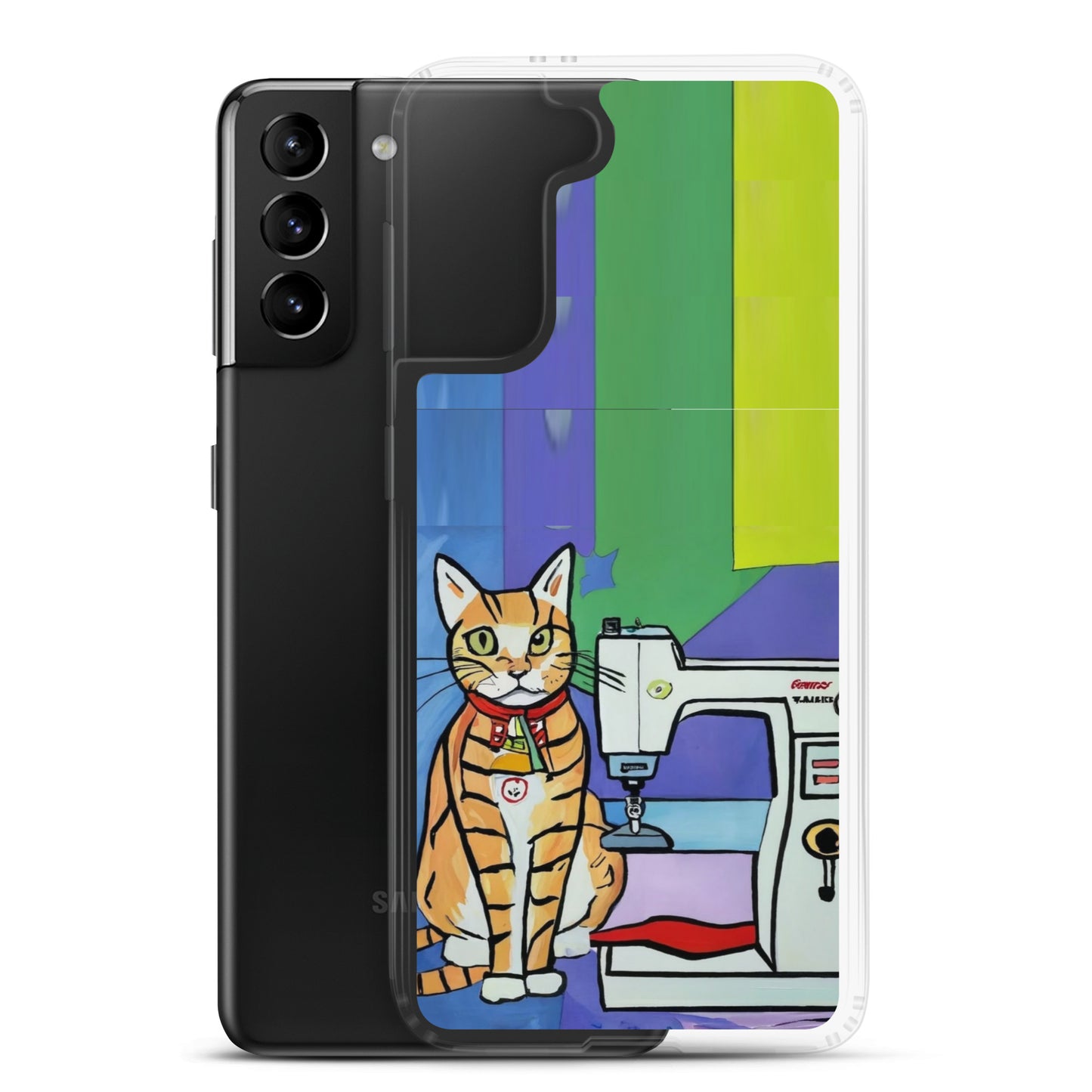 Samsung® Galaxy "Sewing Cats" Clear Phone Case Design – The Perfect Gift for People who Love to Sew