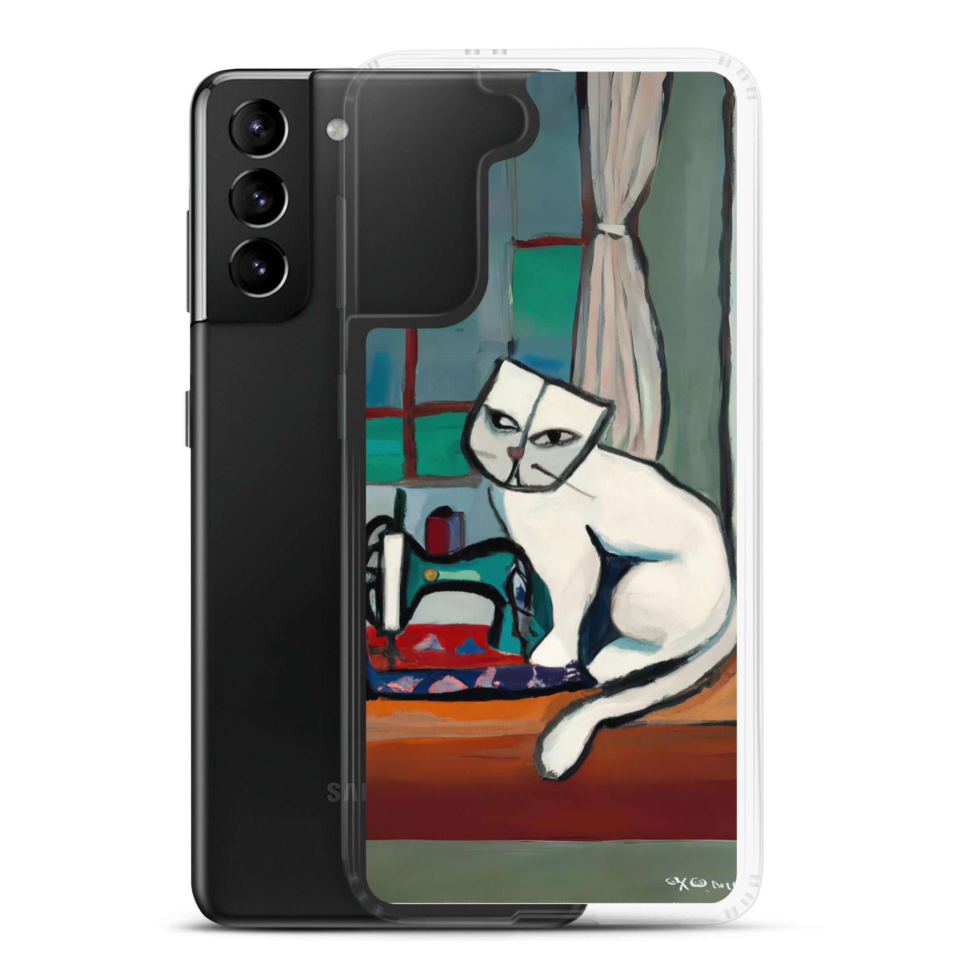 Samsung® Galaxy "Sewing Cats" Clear Phone Case Design – The Perfect Gift for People who Love to Sew