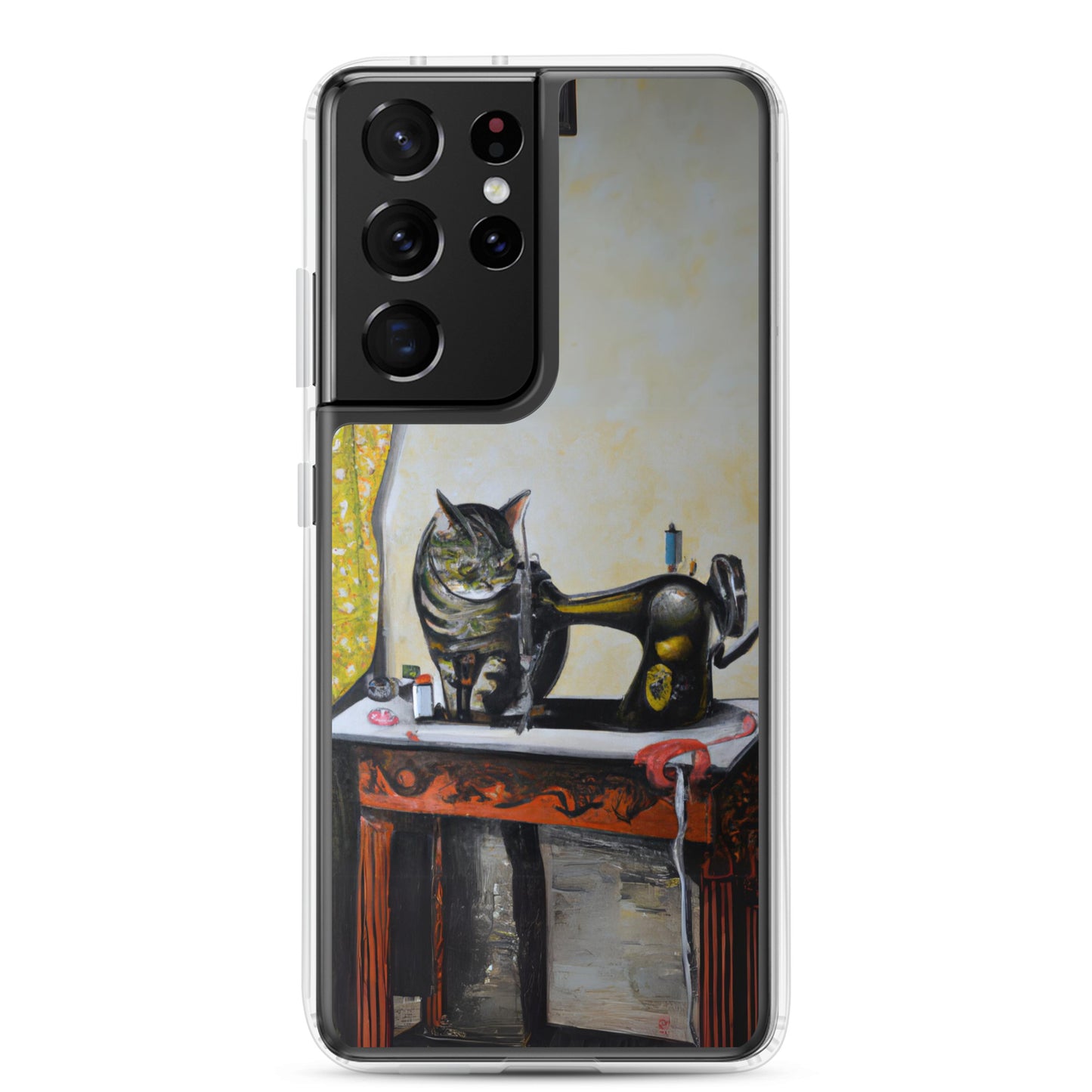 Samsung® Galaxy "Sewing Cats" Clear Phone Case Design – The Perfect Gift for People who Love to Sew