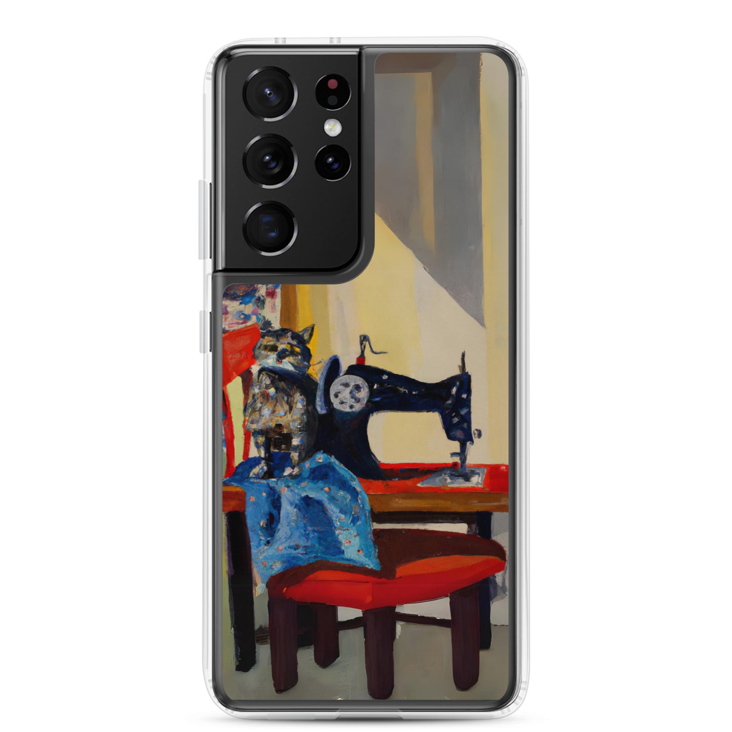 Samsung® Galaxy "Sewing Cats" Clear Phone Case Design – The Perfect Gift for People who Love to Sew