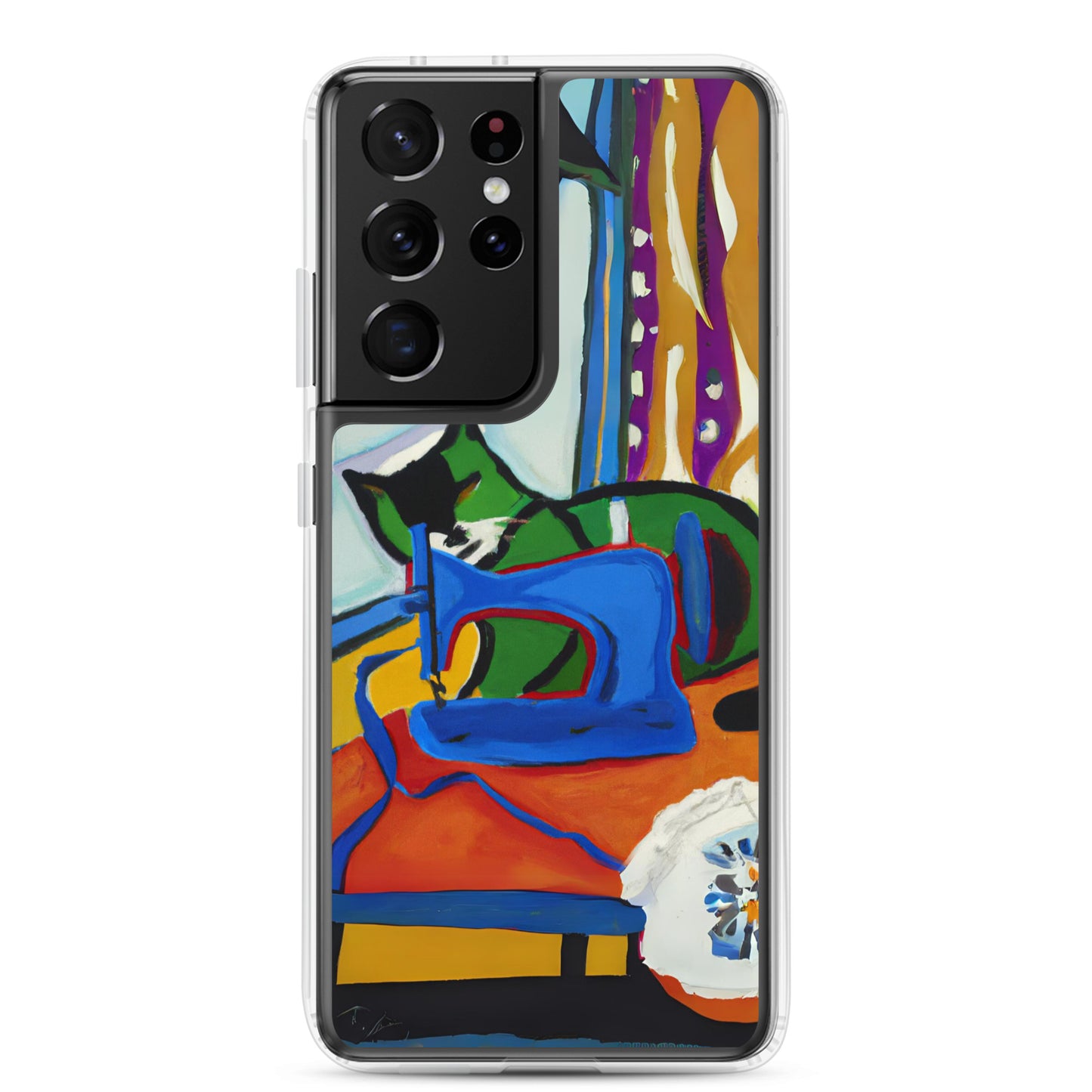 Samsung® Galaxy "Sewing Cats" Clear Phone Case Design – The Perfect Gift for People who Love to Sew