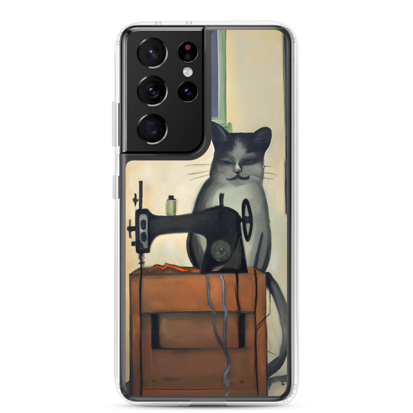 Samsung® Galaxy s21 ultra "Sewing Cats" Clear Phone Case Design – The Perfect Gift for People who Love to Sew