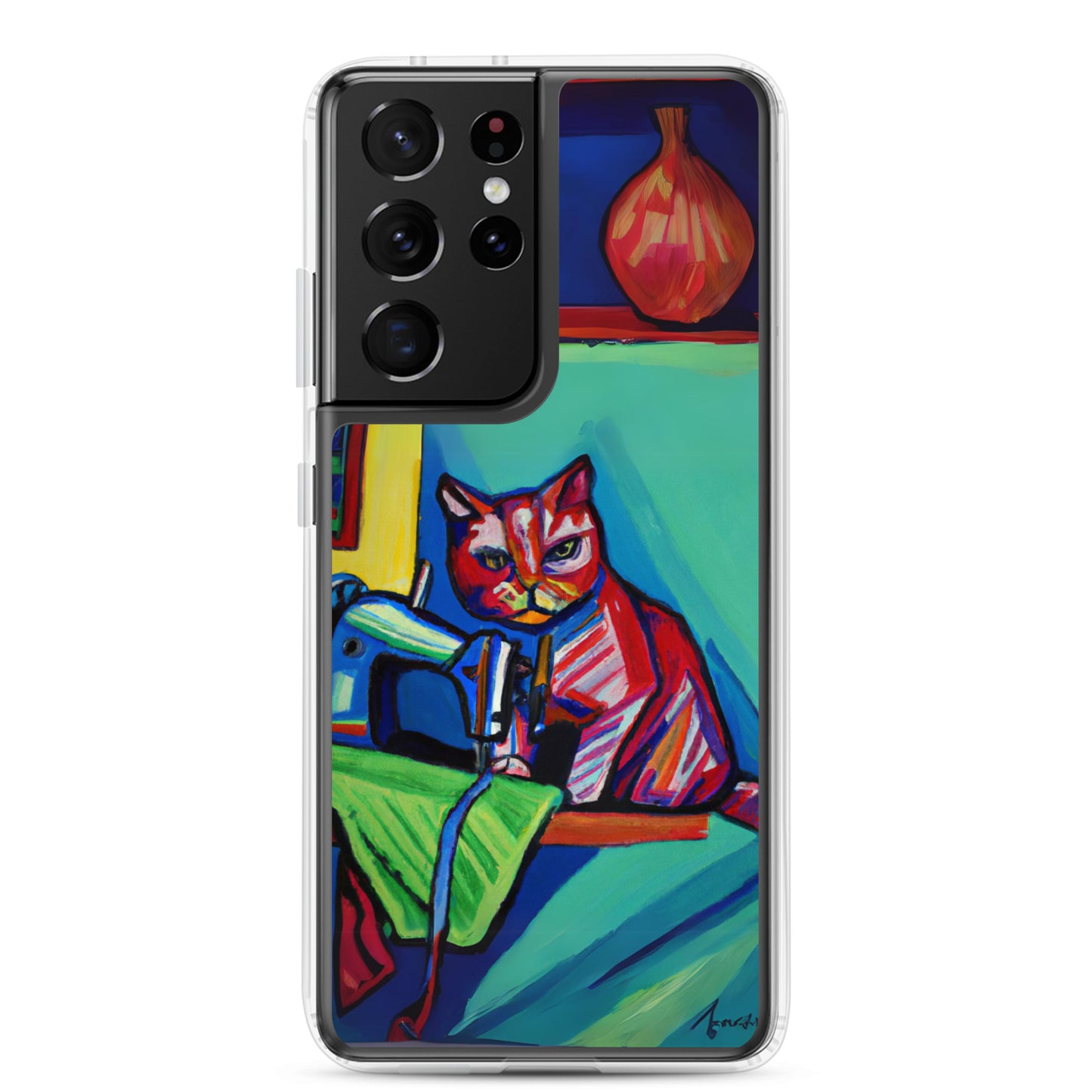 Samsung® Galaxy s21 ultra "Sewing Cats" Clear Phone Case Design – The Perfect Gift for People who Love to Sew