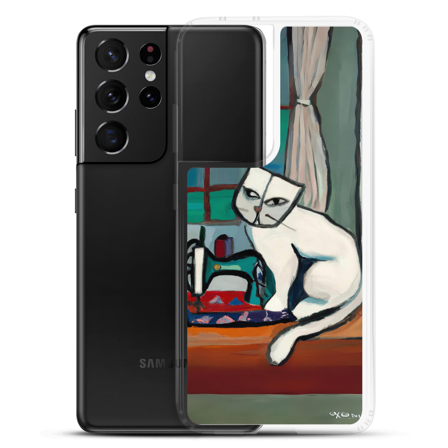 Samsung® Galaxy "Sewing Cats" Clear Phone Case Design – The Perfect Gift for People who Love to Sew