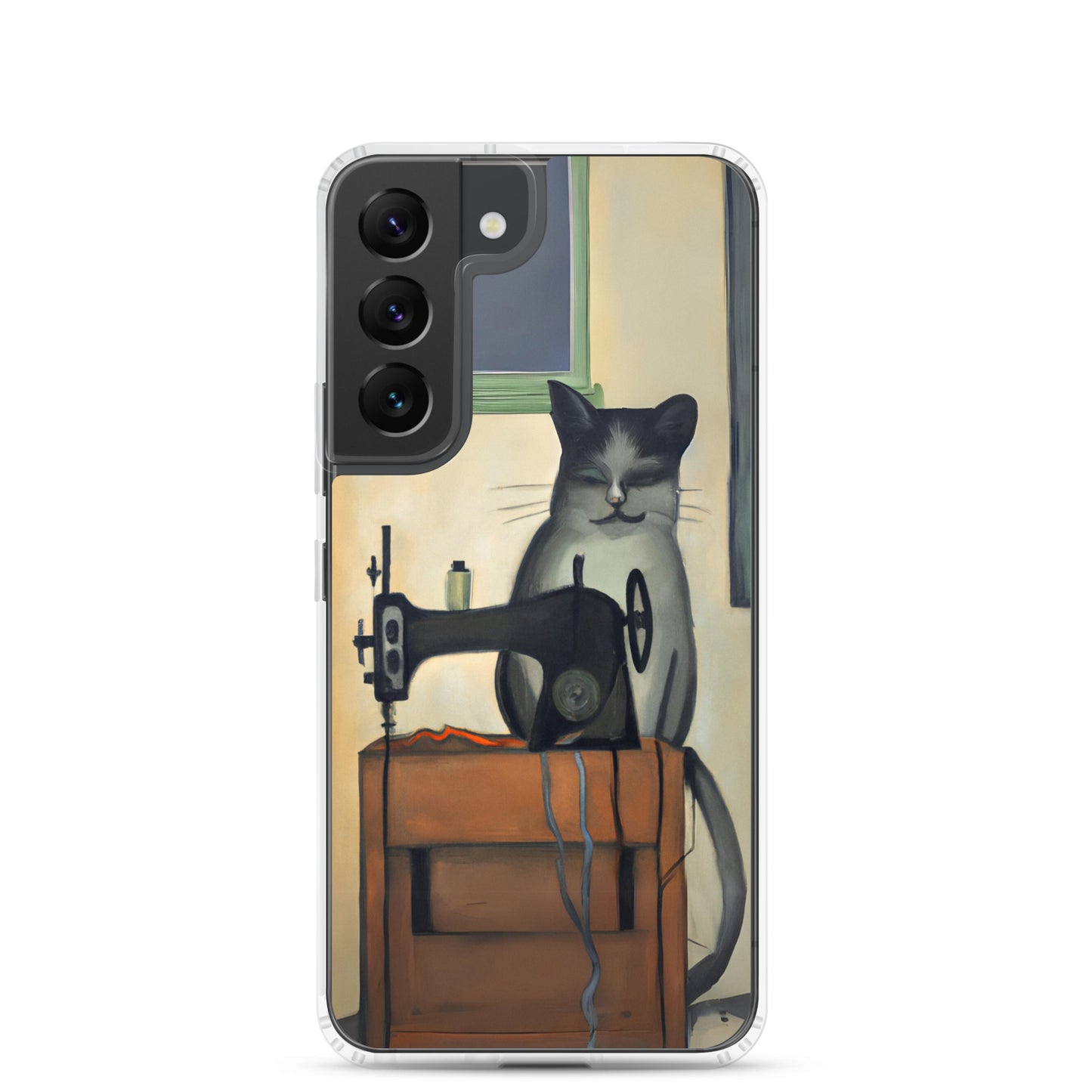 Samsung® Galaxy s22 "Sewing Cats" Clear Phone Case Design – The Perfect Gift for People who Love to Sew