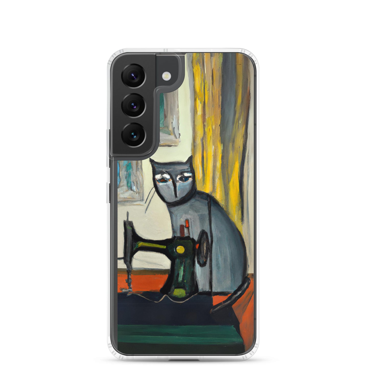 Samsung® Galaxy s22 "Sewing Cats" Clear Phone Case Design – The Perfect Gift for People who Love to Sew