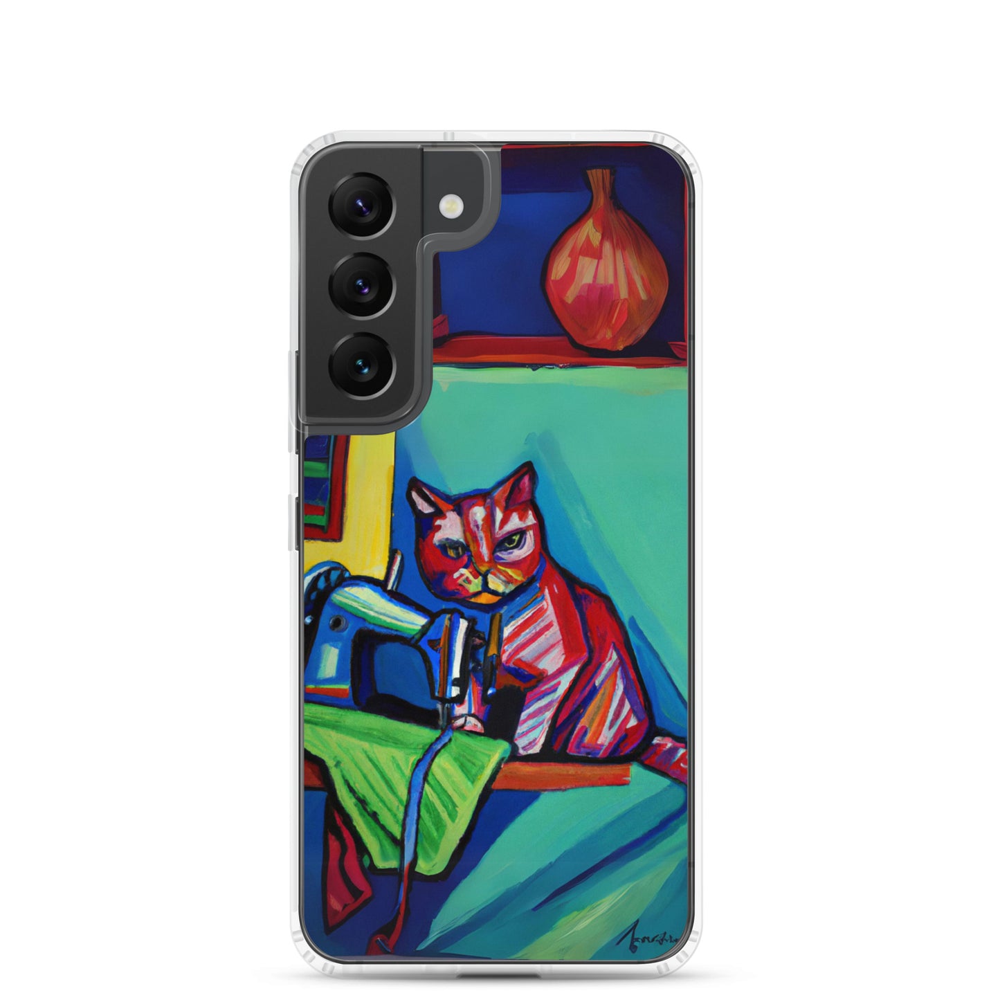 Samsung® Galaxy s22 "Sewing Cats" Clear Phone Case Design – The Perfect Gift for People who Love to Sew